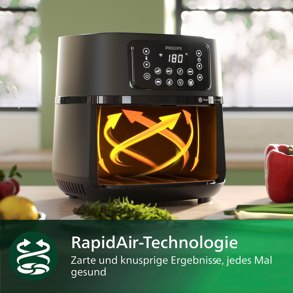 Philips Heißluftfritteuse »Airfryer XXL HD9285/96, 7,2 l«, 2000 W, mit 7 Voreinstellungen und Warmhaltefunktion, WiFi Konnektivität