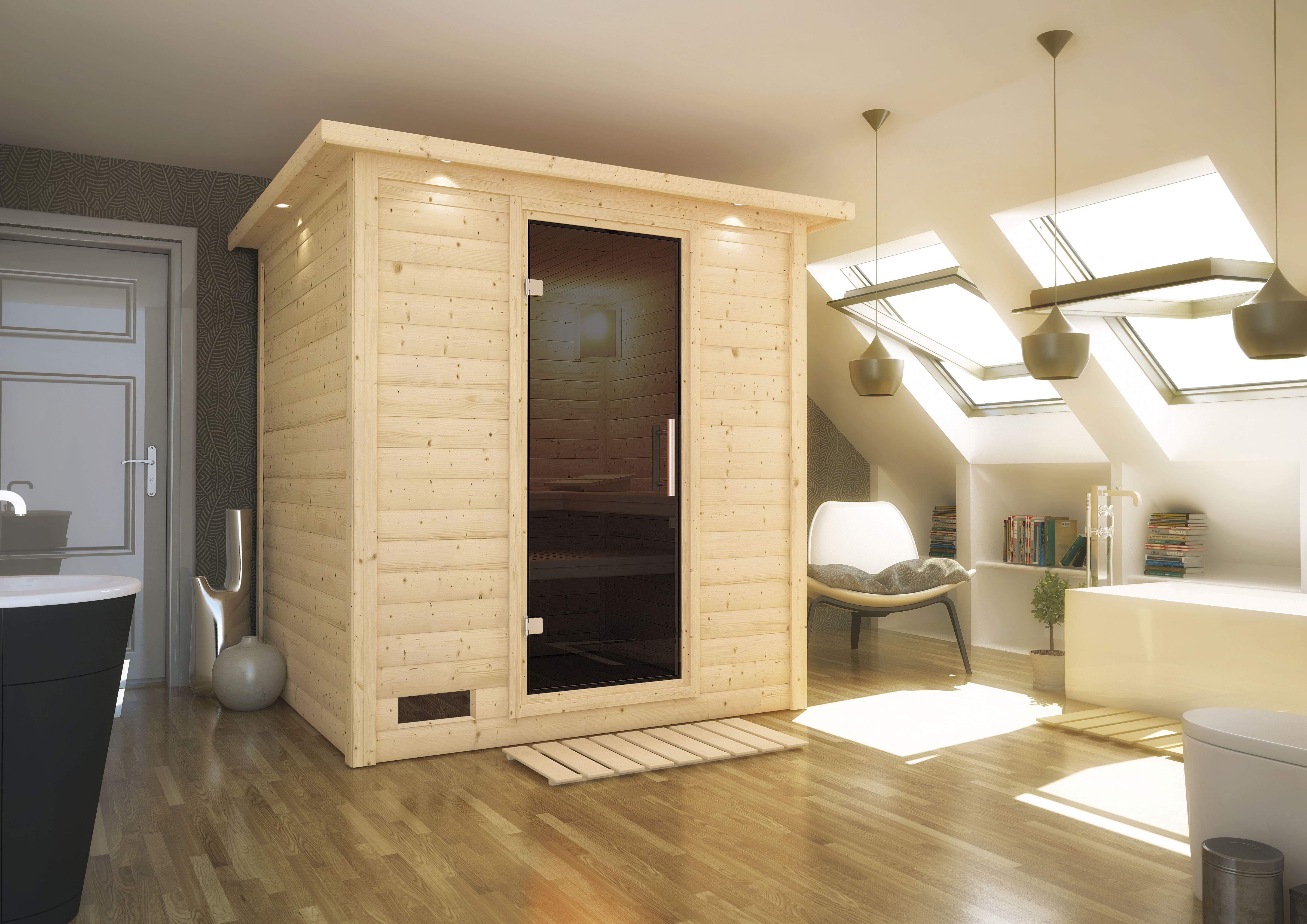 Karibu Sauna "Menja" Set, ohne Ofen