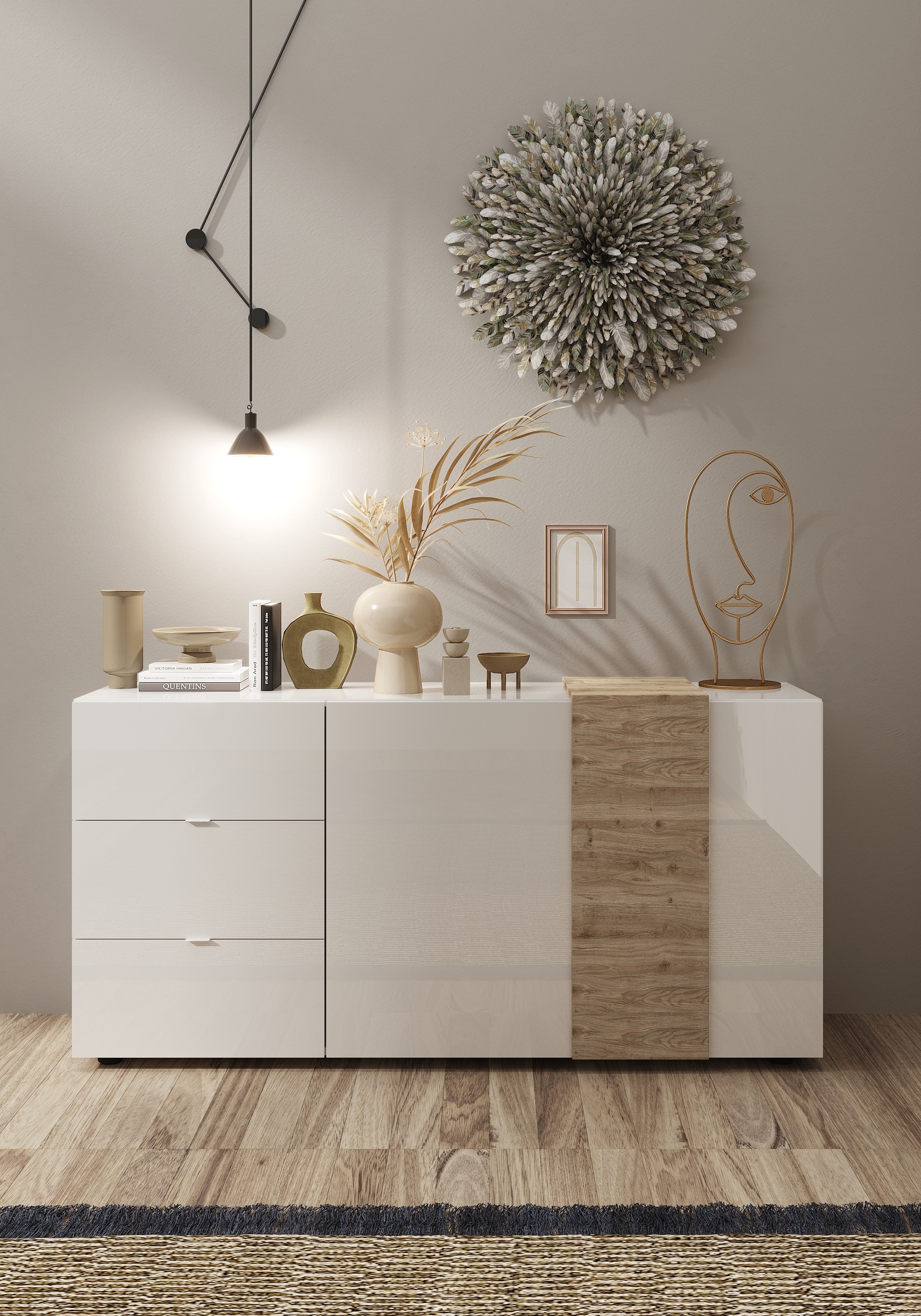 Home affaire Sideboard "Venus, Kommode" Breite 181 cm günstig online kaufen