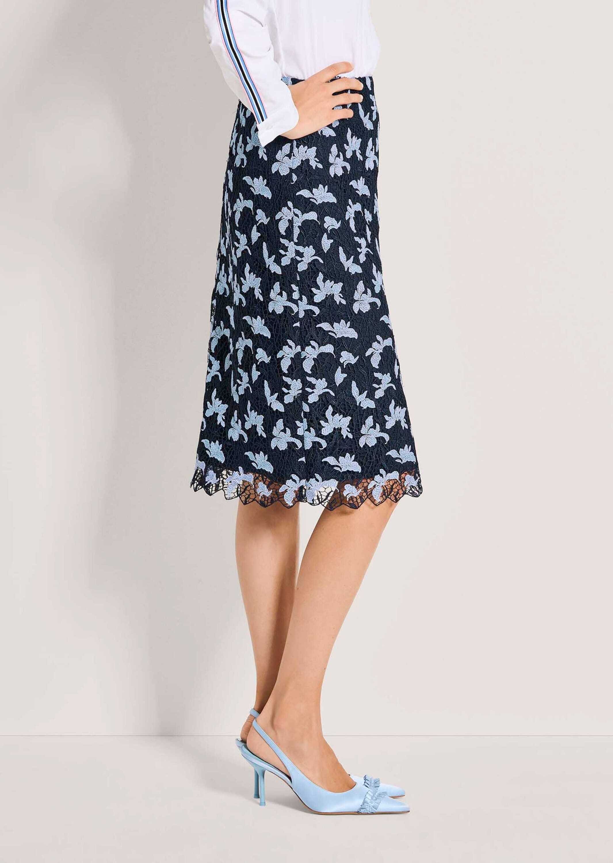 MADELEINE Bleistiftrock »Spitzenrock Midirock mit floralen Akzenten«