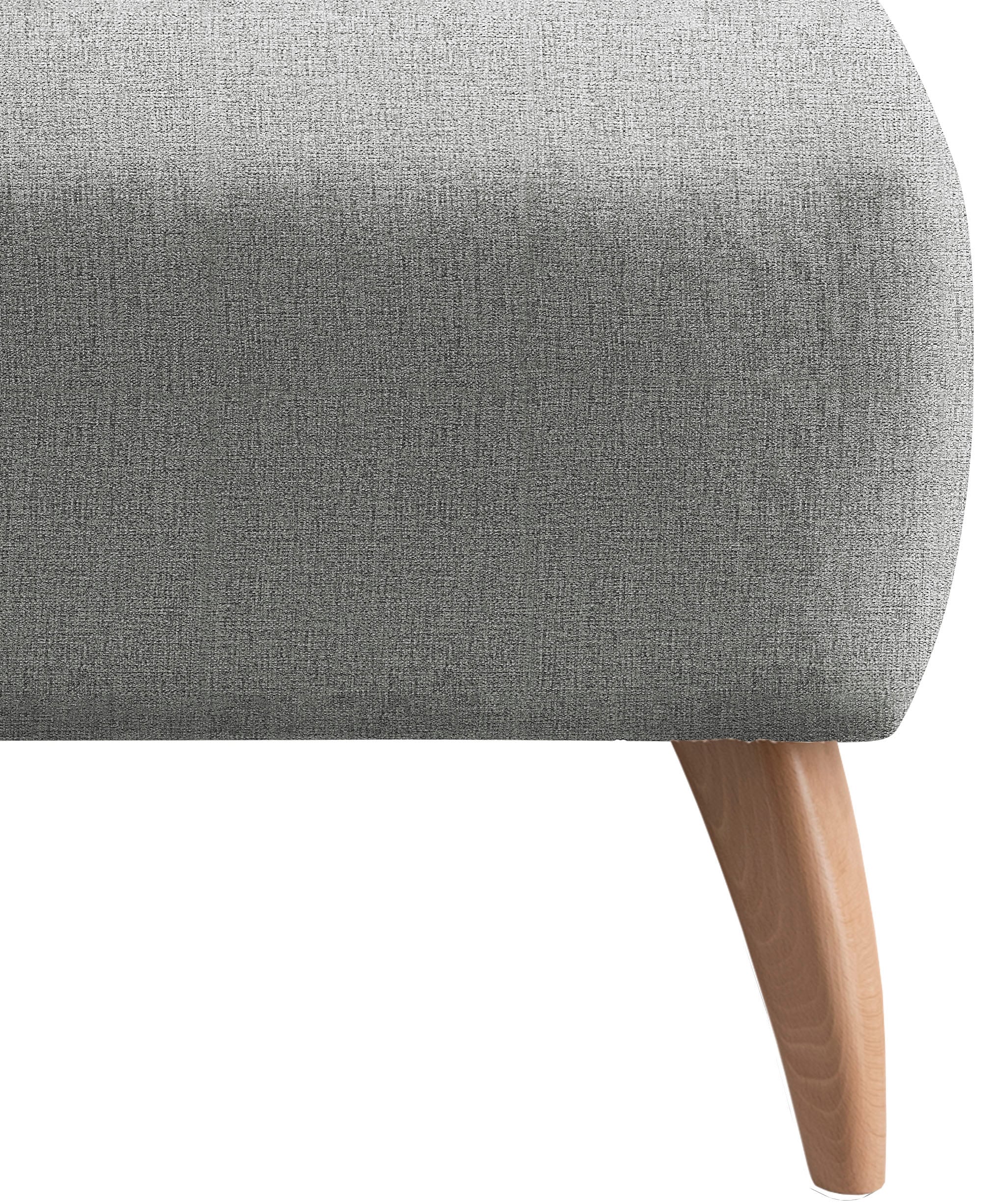 INOSIGN Polsterhocker »Colori«, Holzfußfarbe wählbar, verschiedene Stoffe, hochwertige Stoffqualität