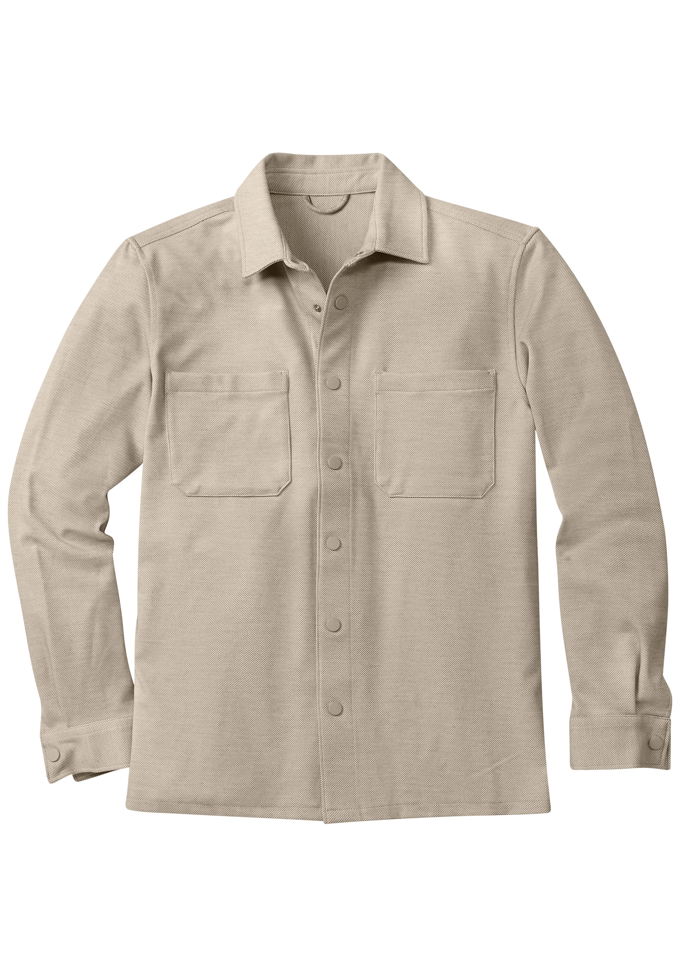 John Devin Hemdjacke », Overshirt aus weicher Piqué-Qualität« , Knopfleiste mit Druckknöpfen
