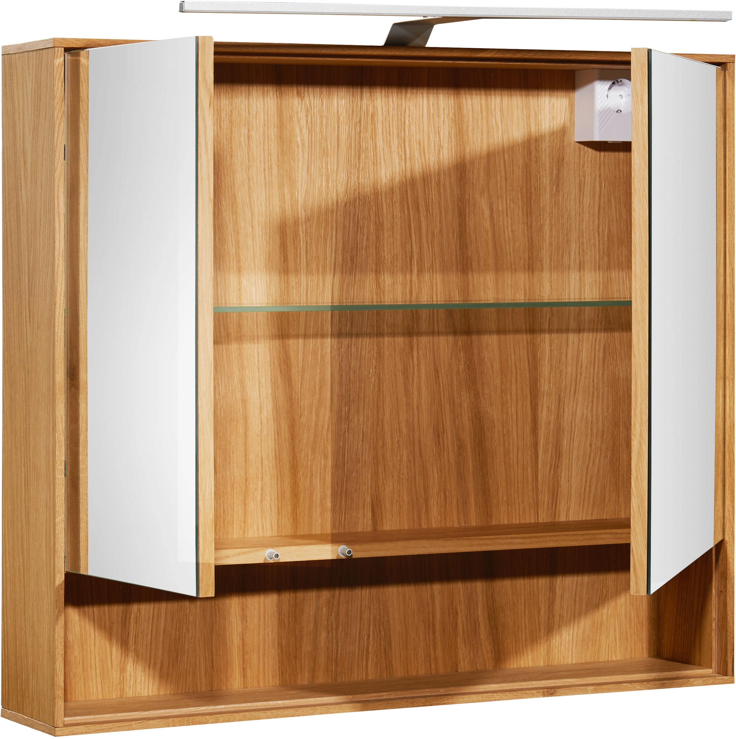 BASIC by Balculina Spiegelschrank »Yukon, Badezimmerschrank BxTxH 80x70x15«, (1 St.), Breite 80 cm, Softlclose, Spiegeltüren