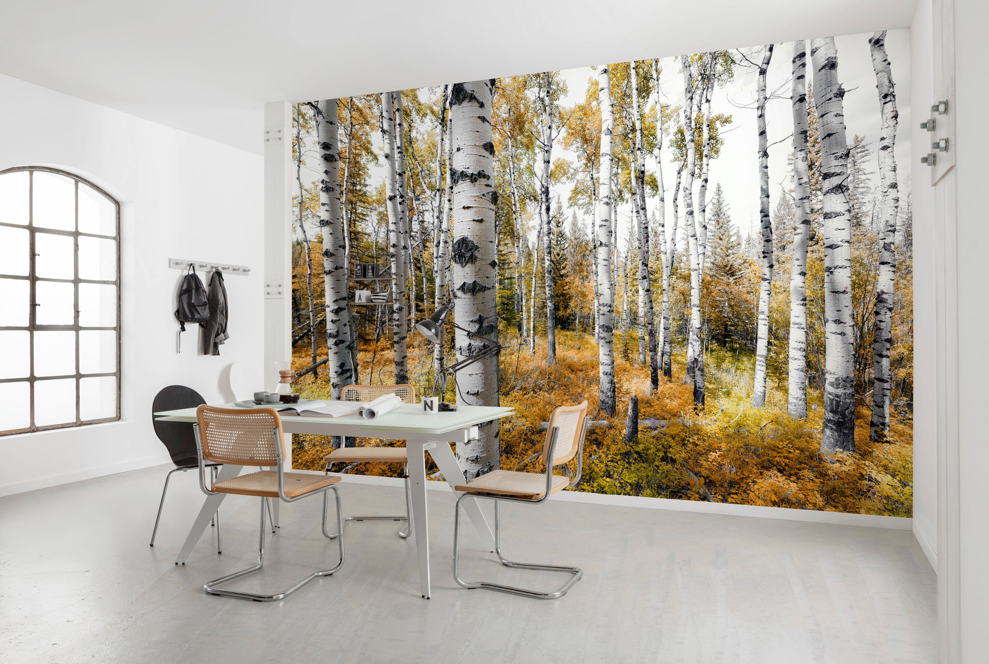 Komar Vliestapete »Digitaldruck Vlies - Colorful Aspenwoods - Größe 450 x 280 cm«, bedruckt, Wohnzimmer, Schlafzimmer