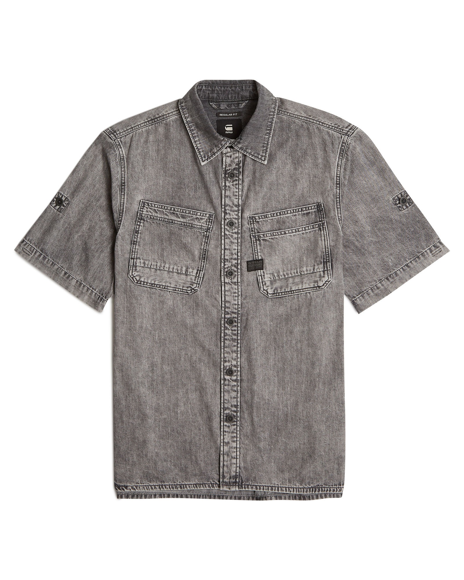 G-STAR Langarmshirt »Slanted Double Pocket Regular Hemd«