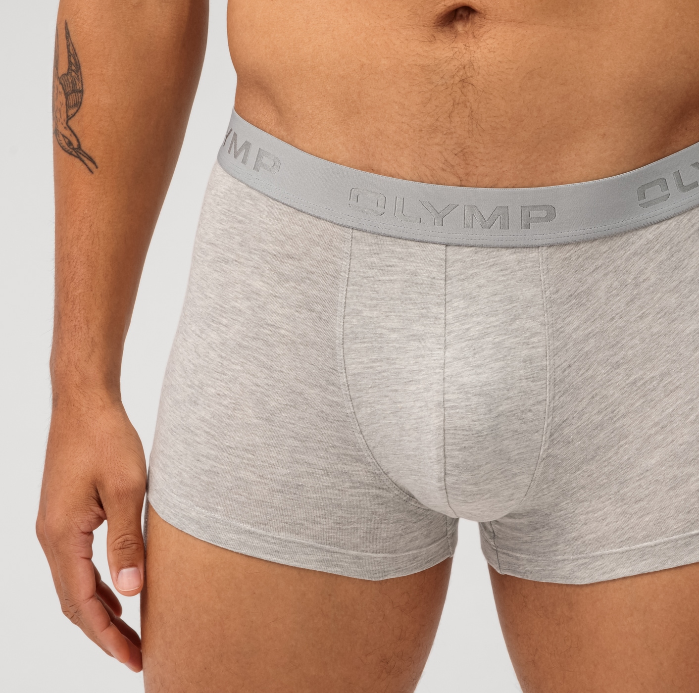 OLYMP Boxershorts, (Packung, 3 St., 3er), mit Logodruck am Bund