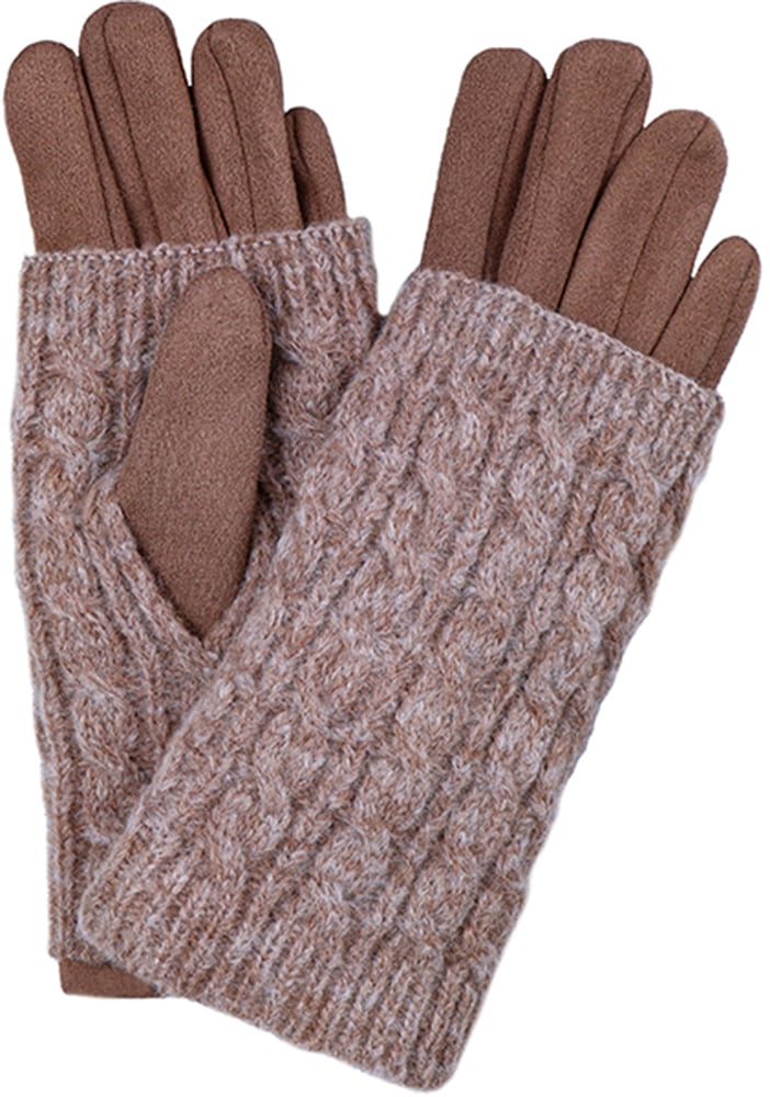 Strickhandschuhe, (-), mit modischem Zopfmuster