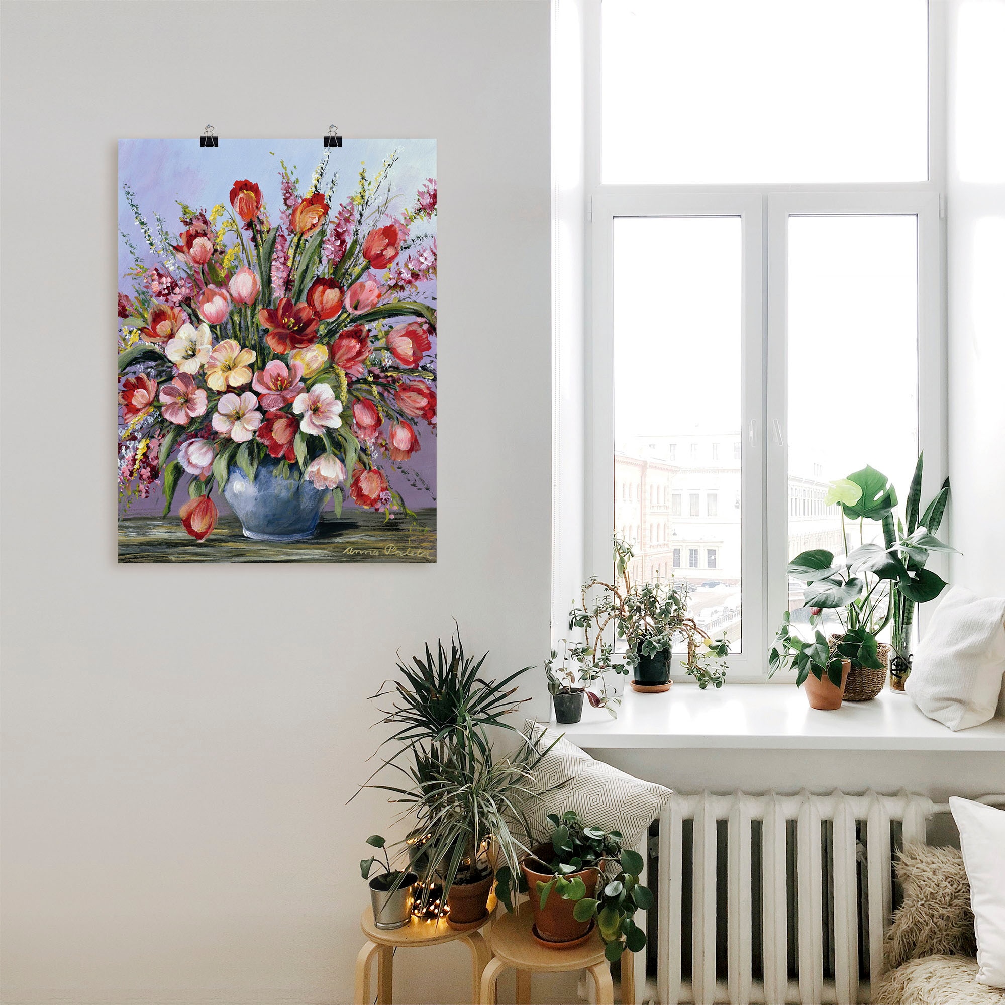 Artland Wandbild »Bunter Tisch III«, Blumen, (1 St.), als Leinwandbild, Wandaufkleber oder Poster in versch. Größen