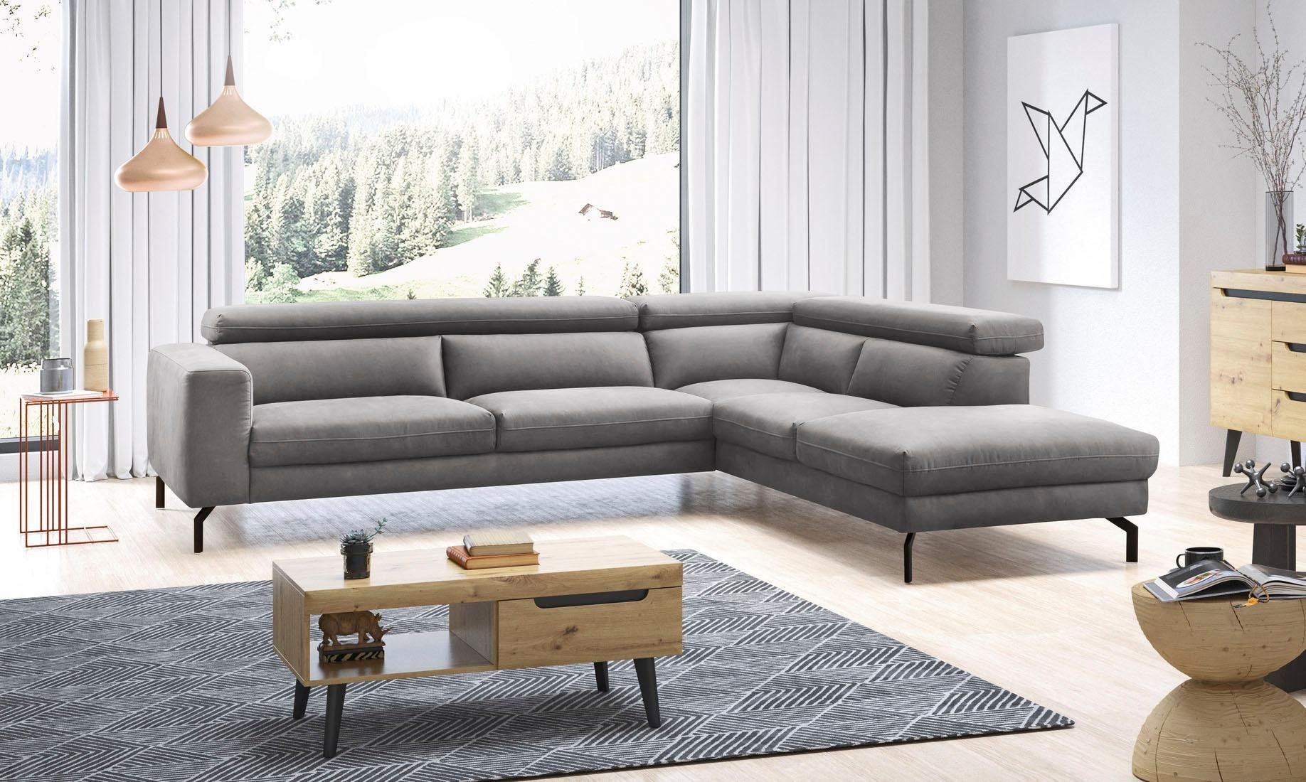 Places of Style Ecksofa "Olanta, modern und bequem, Breite 305cm, Fuß 16cm günstig online kaufen