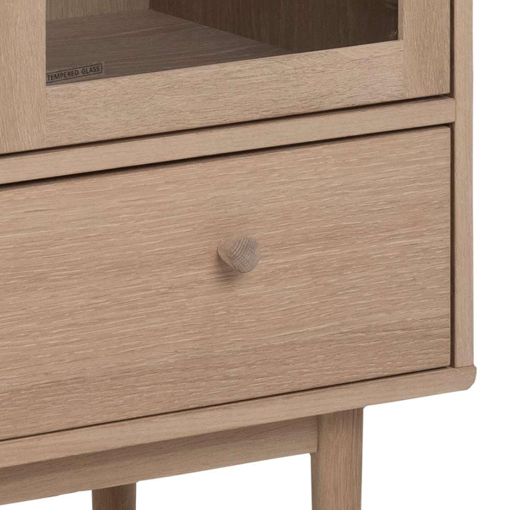 ACTONA GROUP Vitrine »Aston«, Schrank, 2 Glastüren, 2 Einlegeböden, 1 Schublade, Eiche Furnier