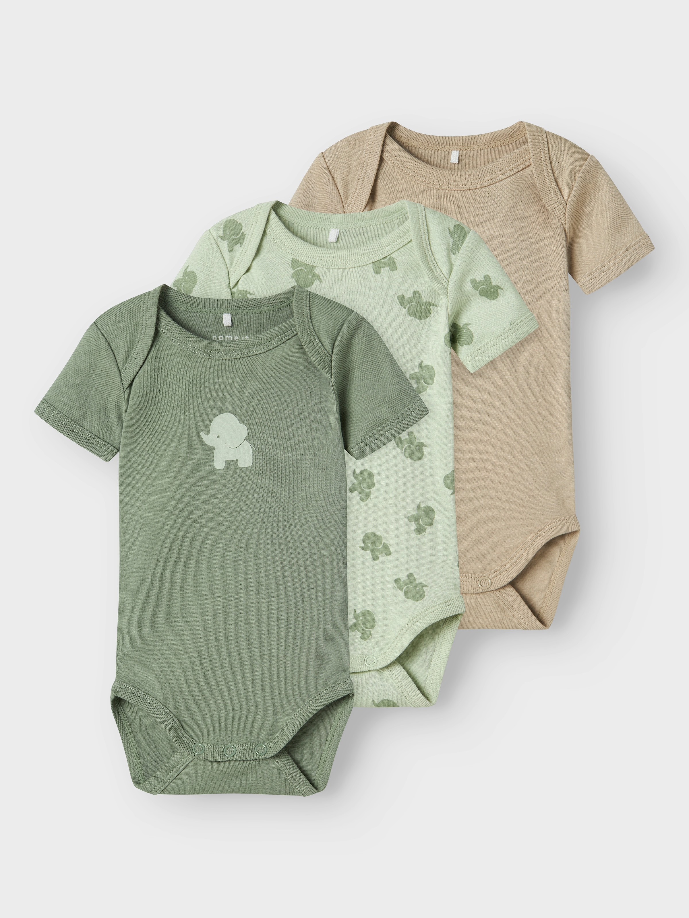 Name It Schlafoverall »NBMBODY 3P SS SEA FOAM ELEPHANT NOOS«, (Packung, 3 tlg.)