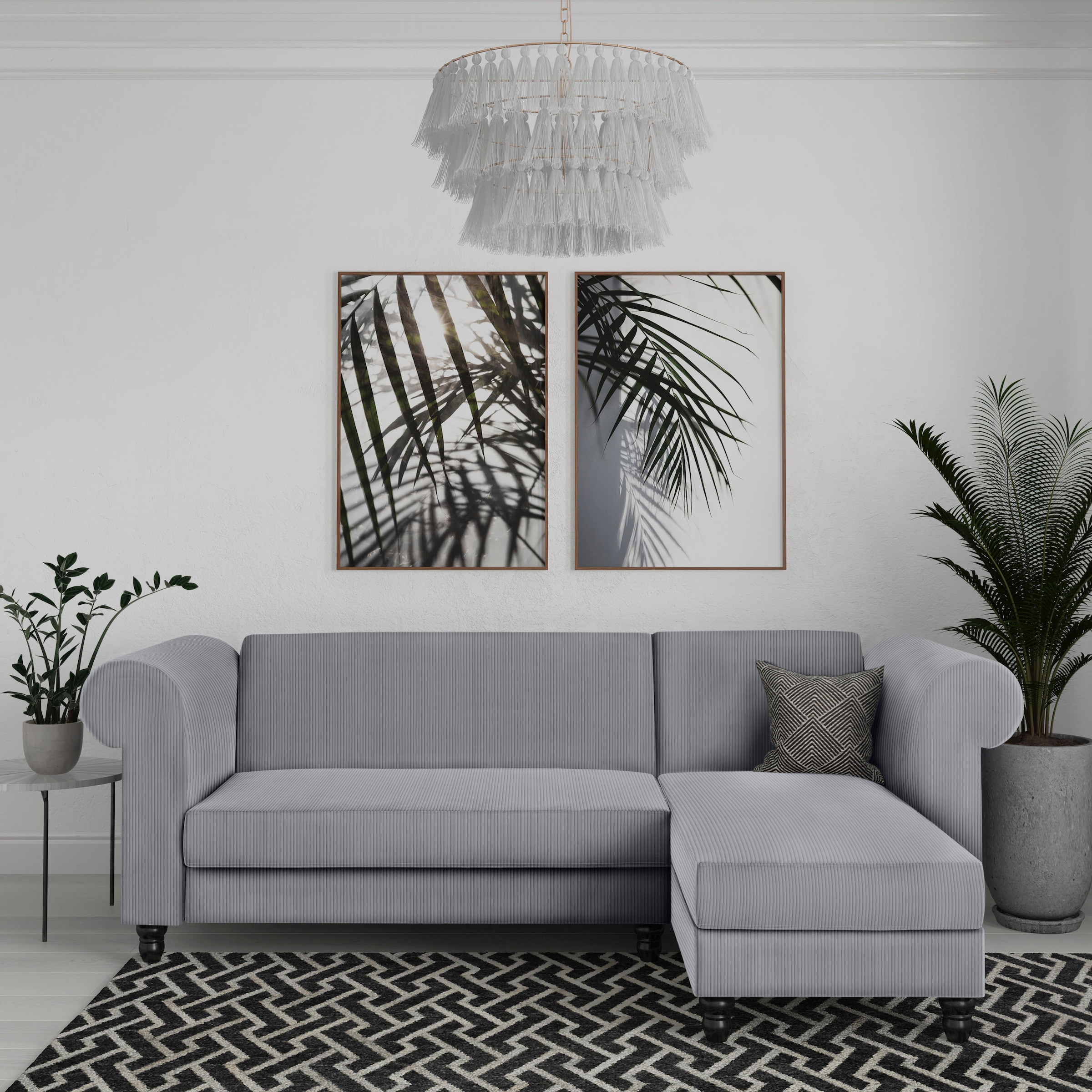 Dorel Home Ecksofa »Felix II, L-Form, Schlafsofa 241cm (Liegefl. 108/195 cm),«, verstellb. Rückenlehne, Recamiere wechselbar, Cord