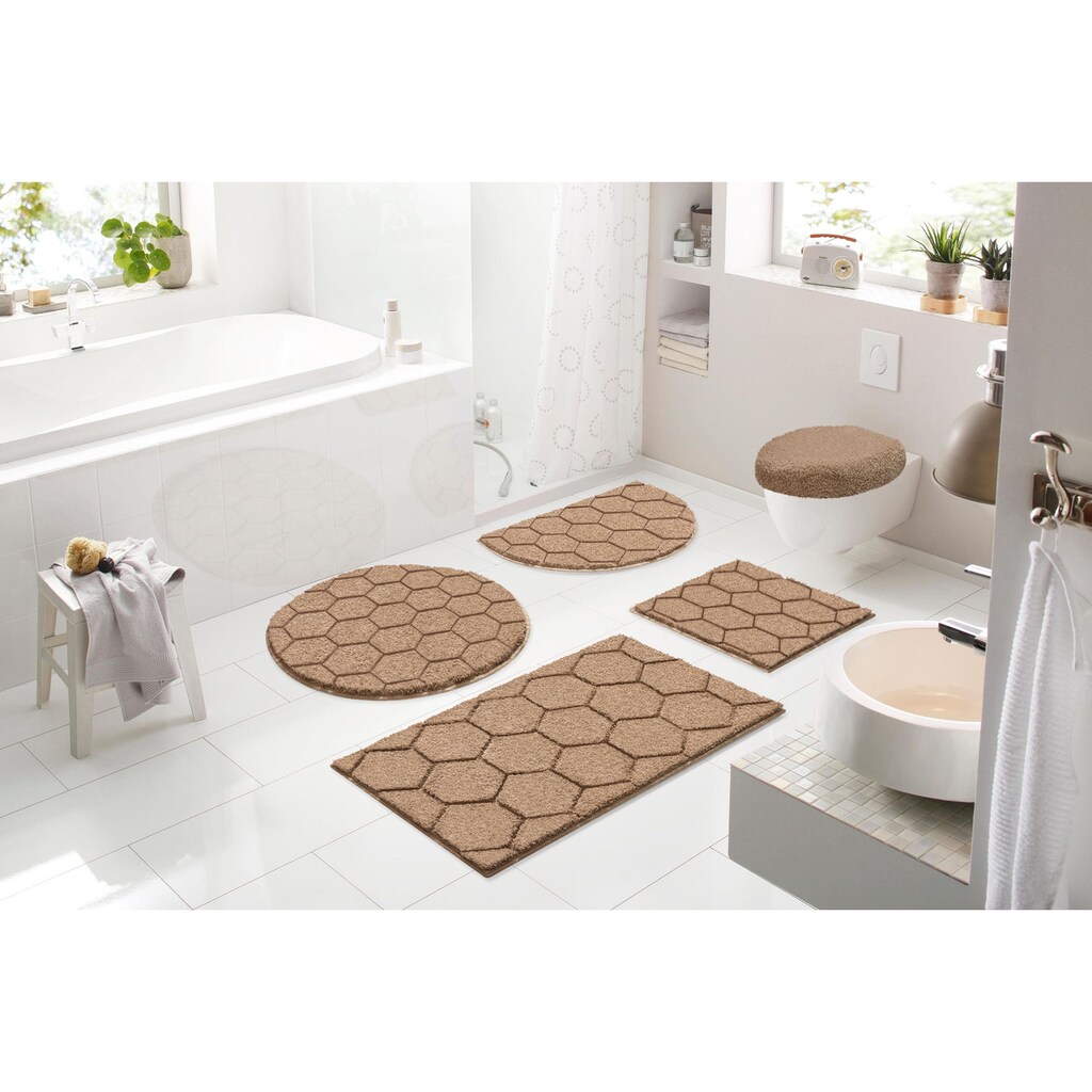 Wohnen Badematten GRUND exklusiv Badematte »Hexagon«, Höhe 22 mm, rutschhemmend beschichtet, Hoch-Tief-Struktur, Made in Europe Wohnen Badematten GRUND exklusiv Badematte »Hexagon«, Höhe 22 mm, rutschhemmend beschichtet, Hoch-Tief-Struktur, Made in Europe