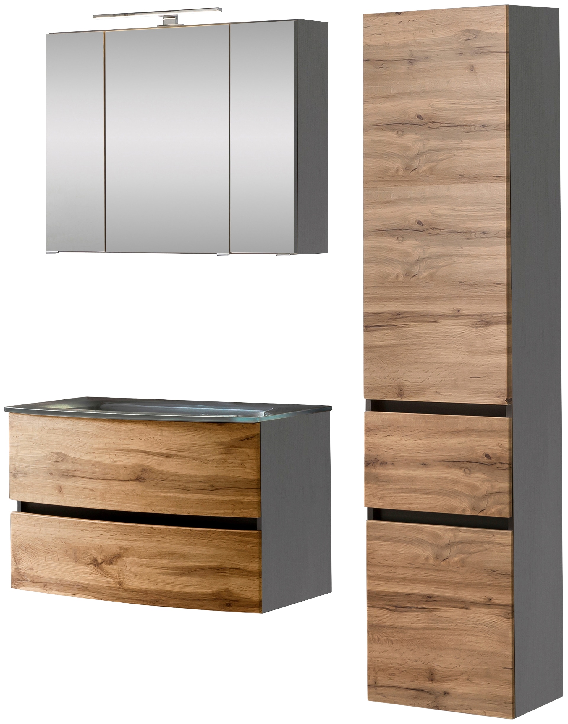 welltime Badezimmer-Set "Kaunas" Set, 3 Stk. tlg. bestehend aus Waschtisch- günstig online kaufen