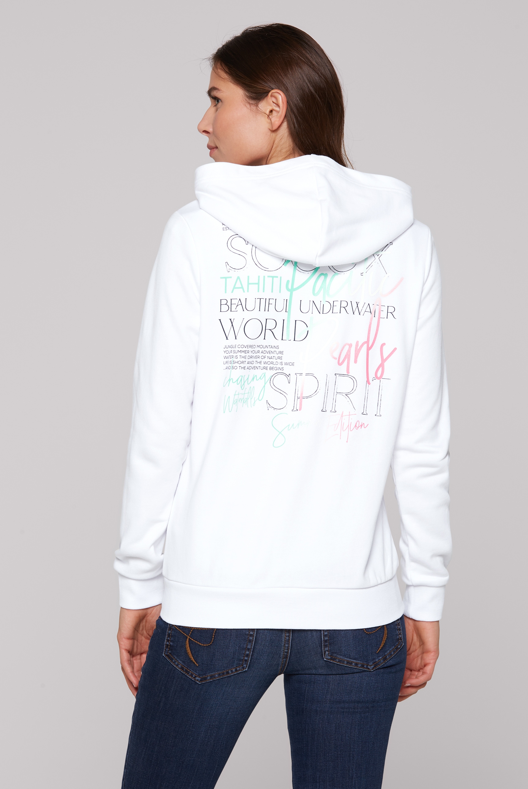 SOCCX Kapuzensweatjacke, mit Rücken-Print
