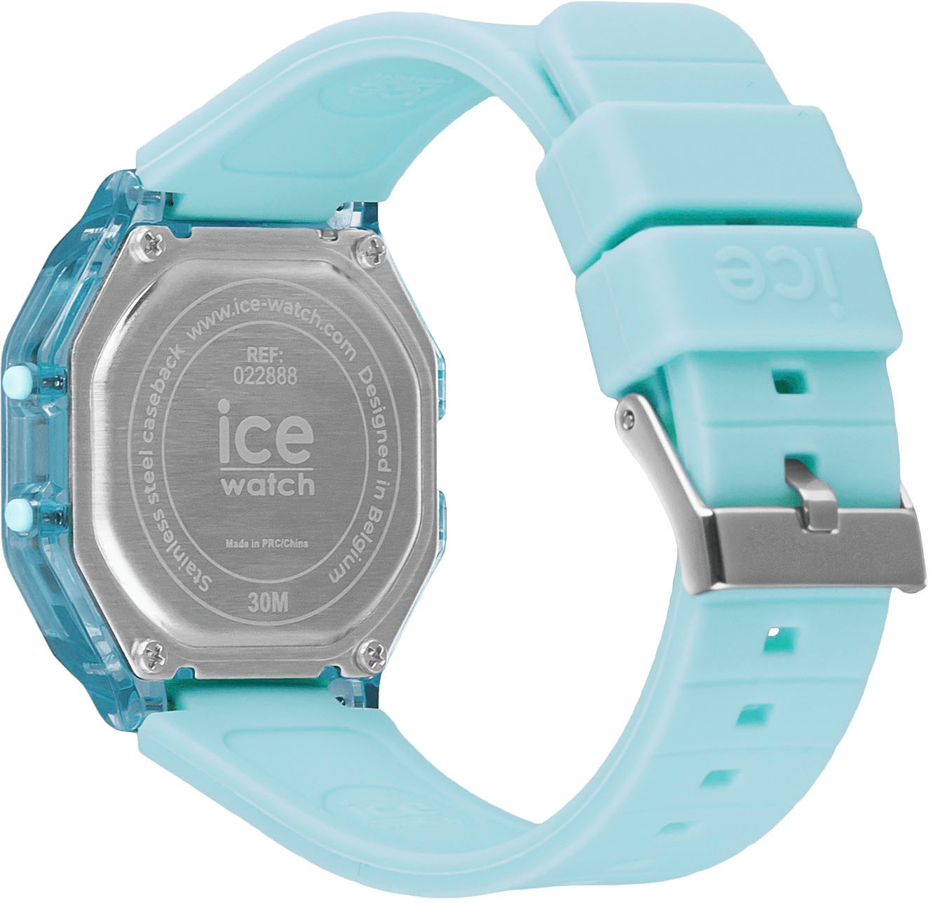 ice-watch Chronograph »ICE digit retro - Clear - Small«, Armbanduhr, Quarzuhr, Damenuhr, Silikonarmband, Datum, digital