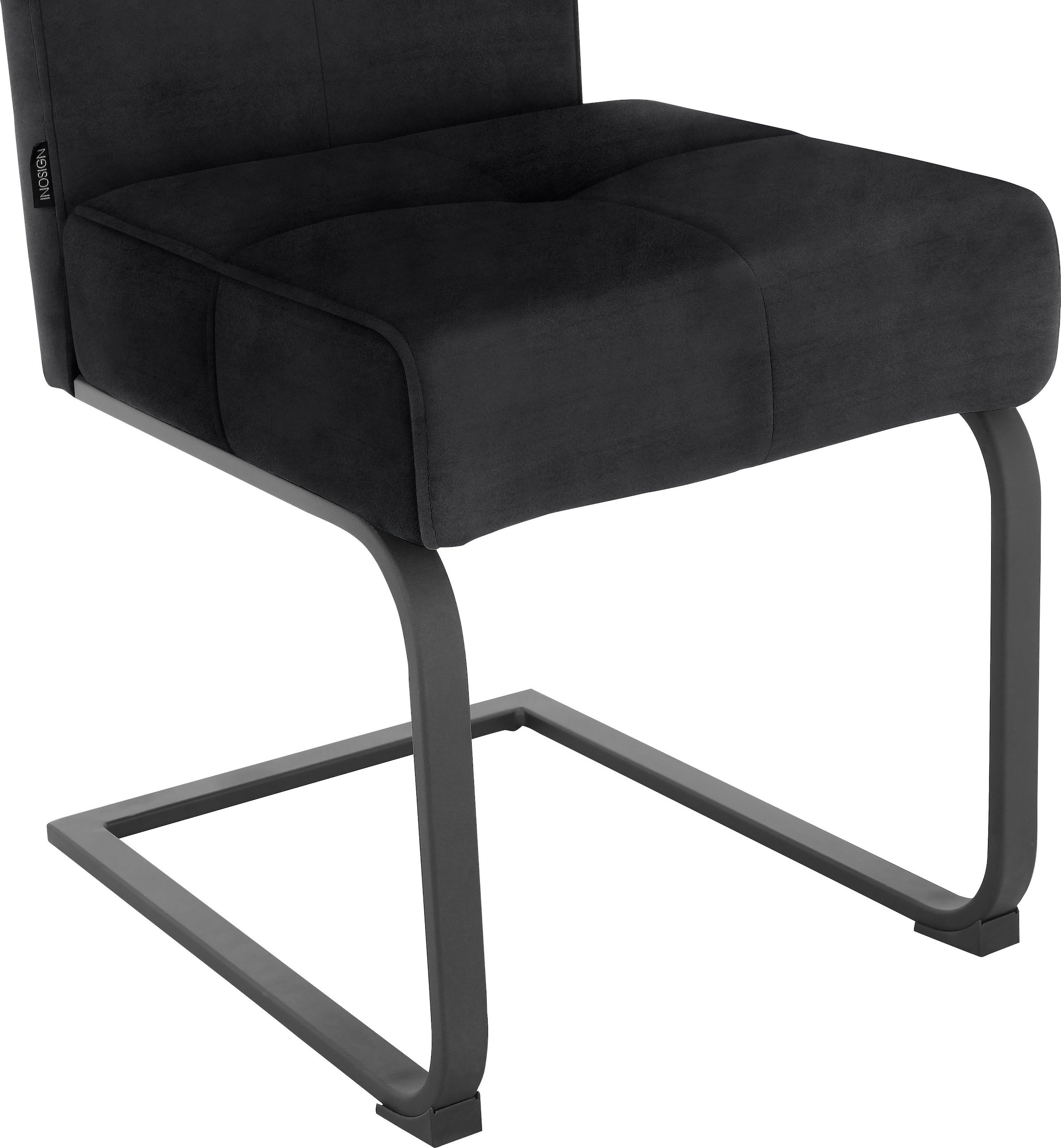 INOSIGN Esszimmerstuhl »Bjarka«, 2 St., Veloursstoff, Sitz und Rücken gepolstert, Gestell aus Metall, Sitzhöhe 48,5 cm