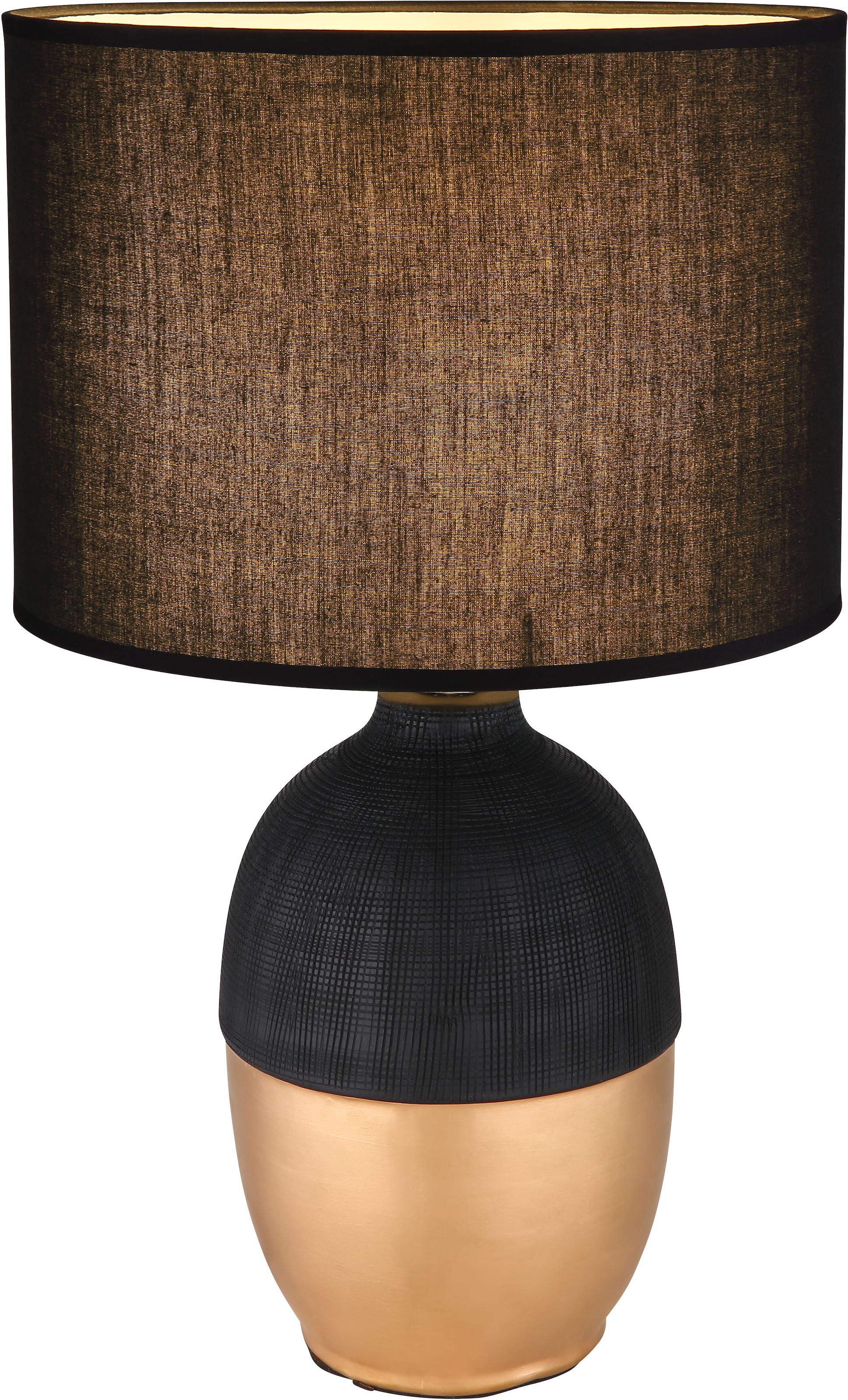 GLOBO LIGHTING Tischleuchte »VALENTINO«, Leuchtmittel E14 | ohne Leuchtmittel, Tischlampe/schwarz-goldfarben/Wohnzimmer/Schlafzimmer