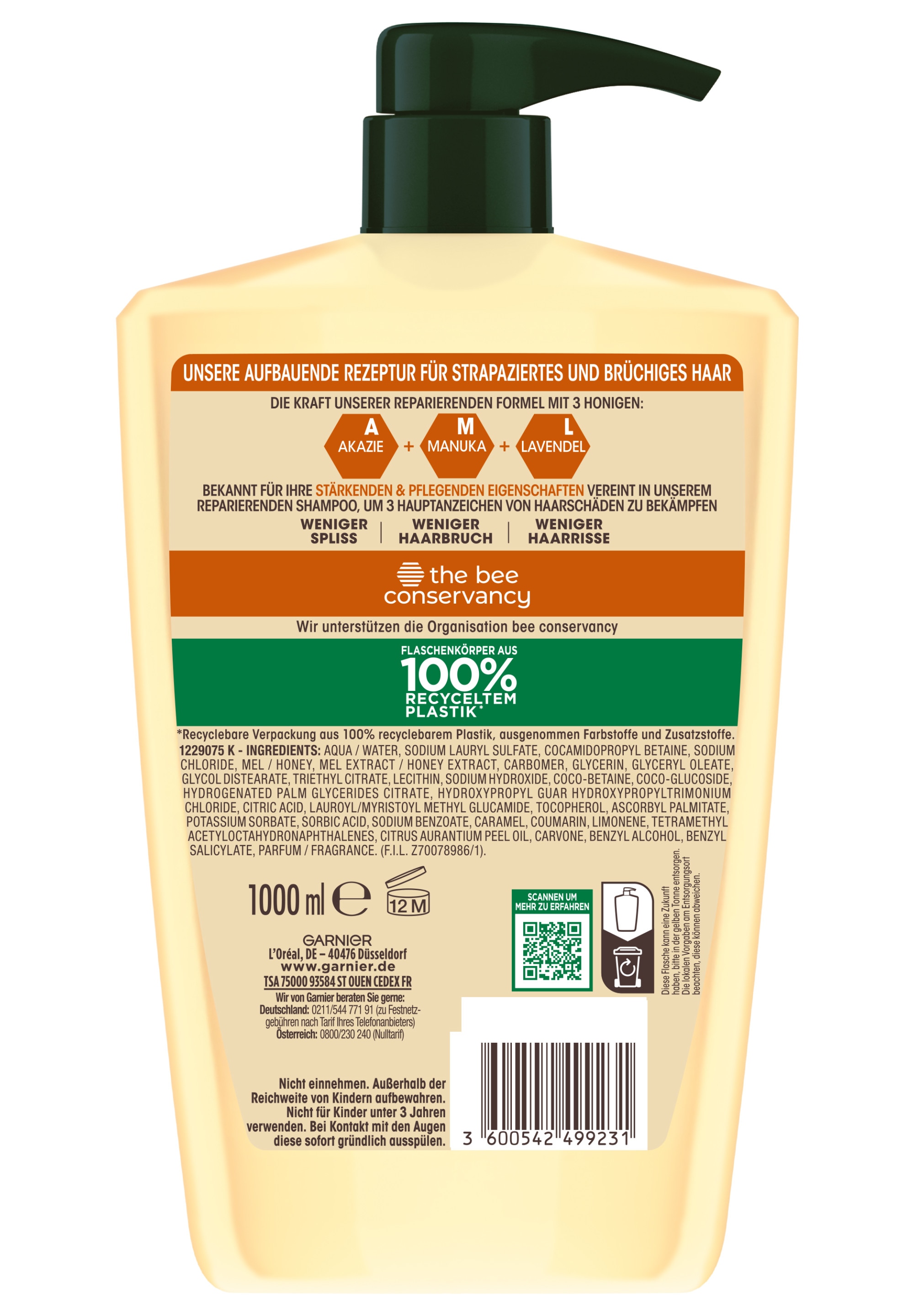 GARNIER Haarshampoo »Garnier Wahre Schätze Shampoo Honig Schätze«