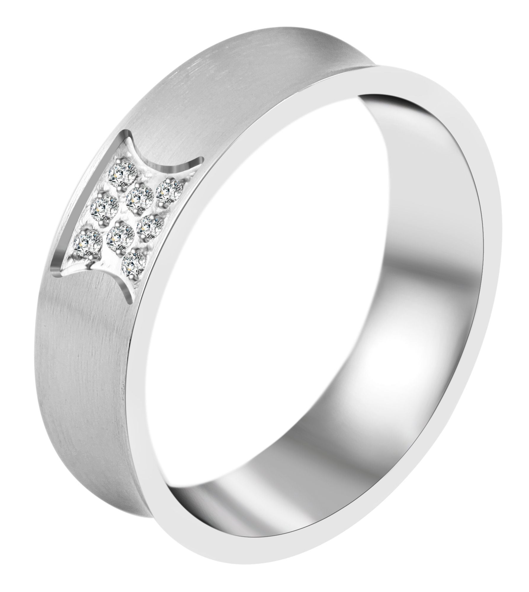 Fingerring ADELIA´S "Damen Ring aus Edelstahl mit Strass Steinchen" Gr. 58, silber, Fingerringe, Damen, 58, Edelstahl, Fingerring