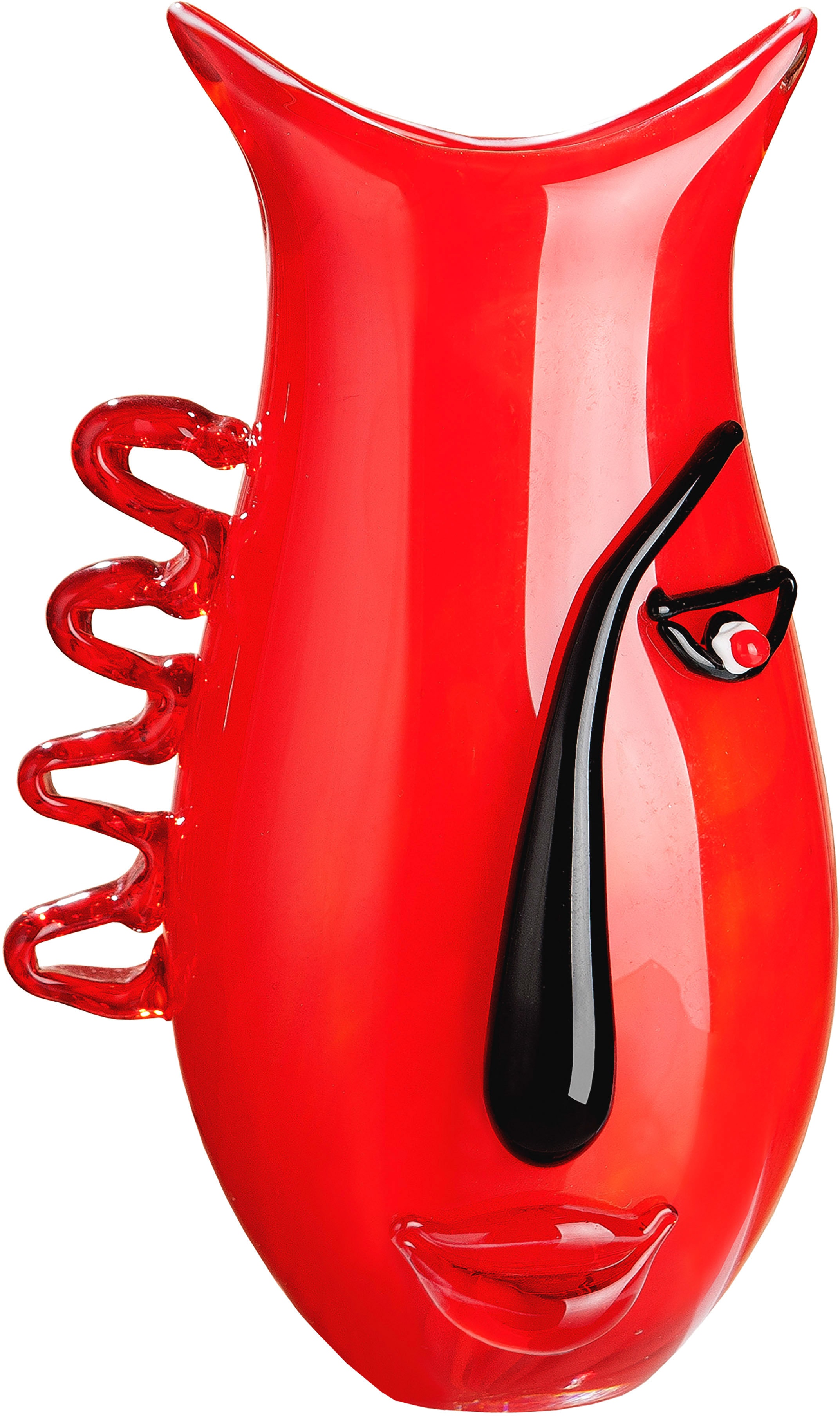 GILDE GLAS art Tischvase "Red Vase" aus Glas, Höhe ca. 33 cm