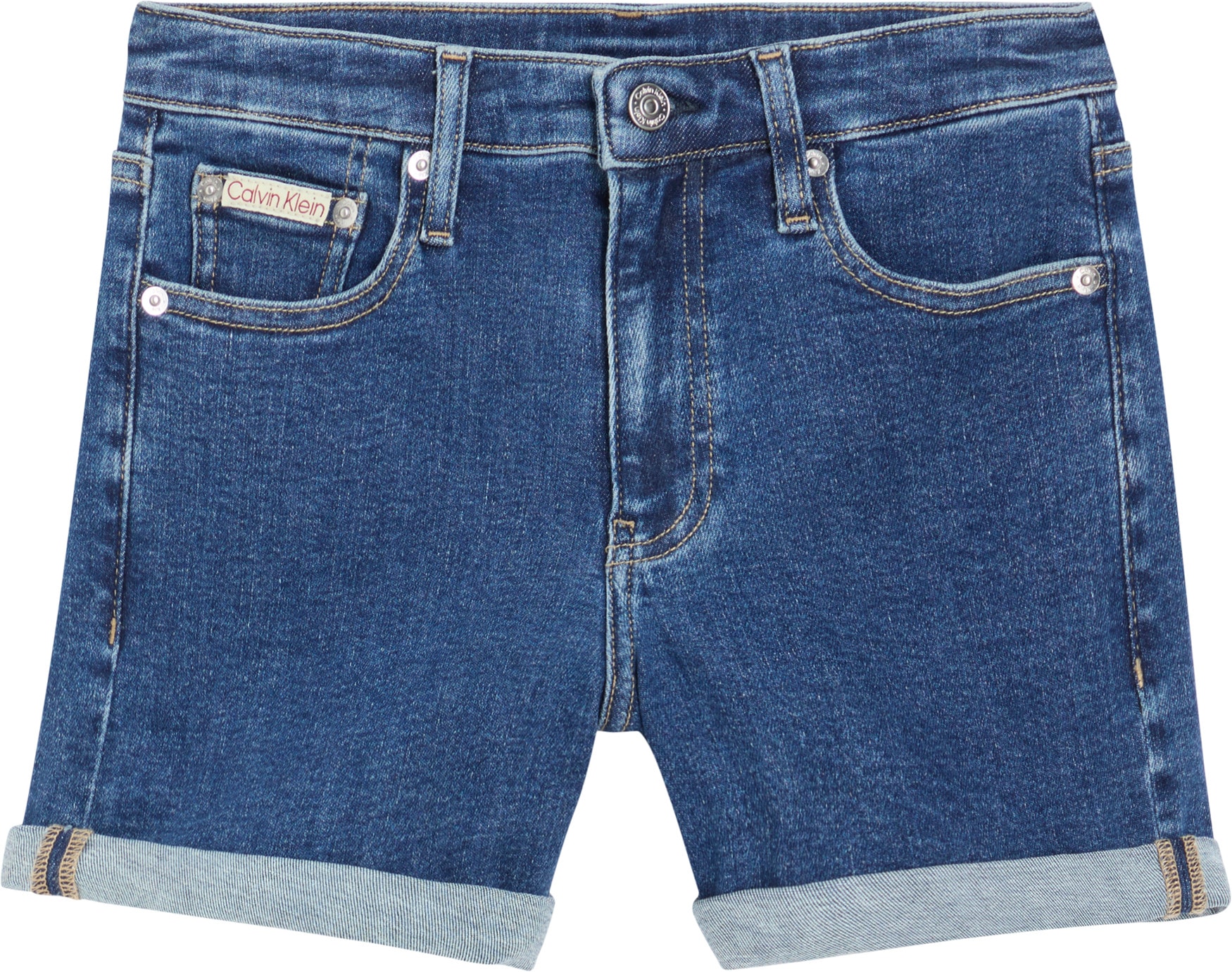 Calvin Klein Jeans Shorts »MID RISE SHORT«, mit Umschlagsaum