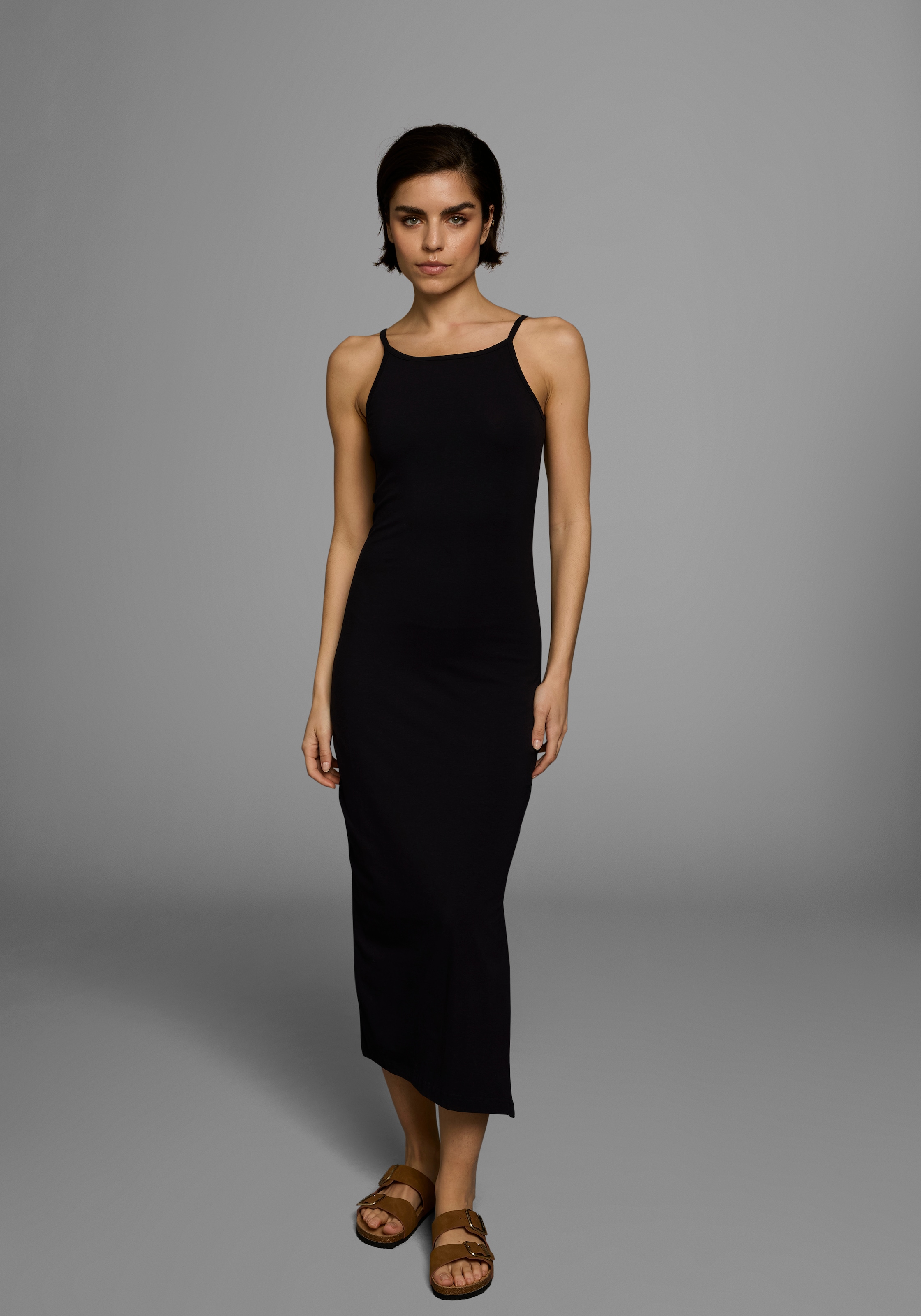 AJC Sommerkleid Ohne Taschen aus Single Jersey, mit verstellbaren Spaghetti günstig online kaufen