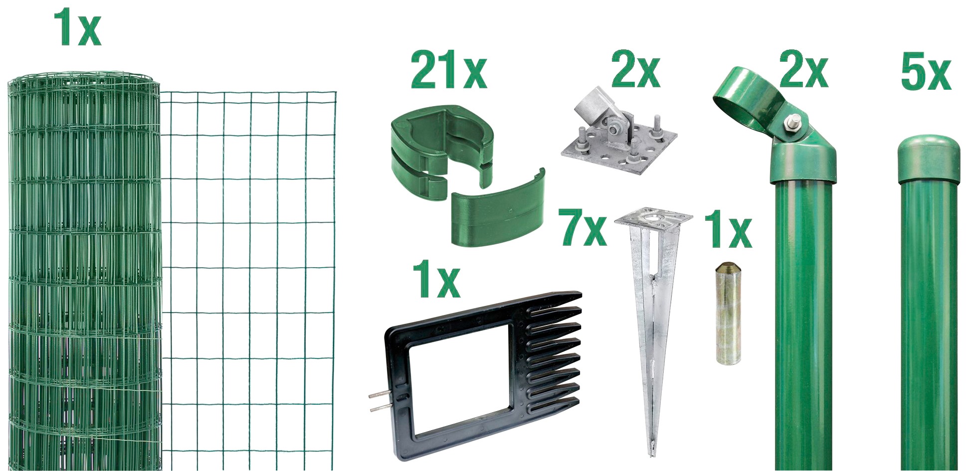 Gah Alberts  Schweissgitter Fix-Clip Pro, 100 cm hoch, 10 m, grün beschichtet, mit Bodenhülsen