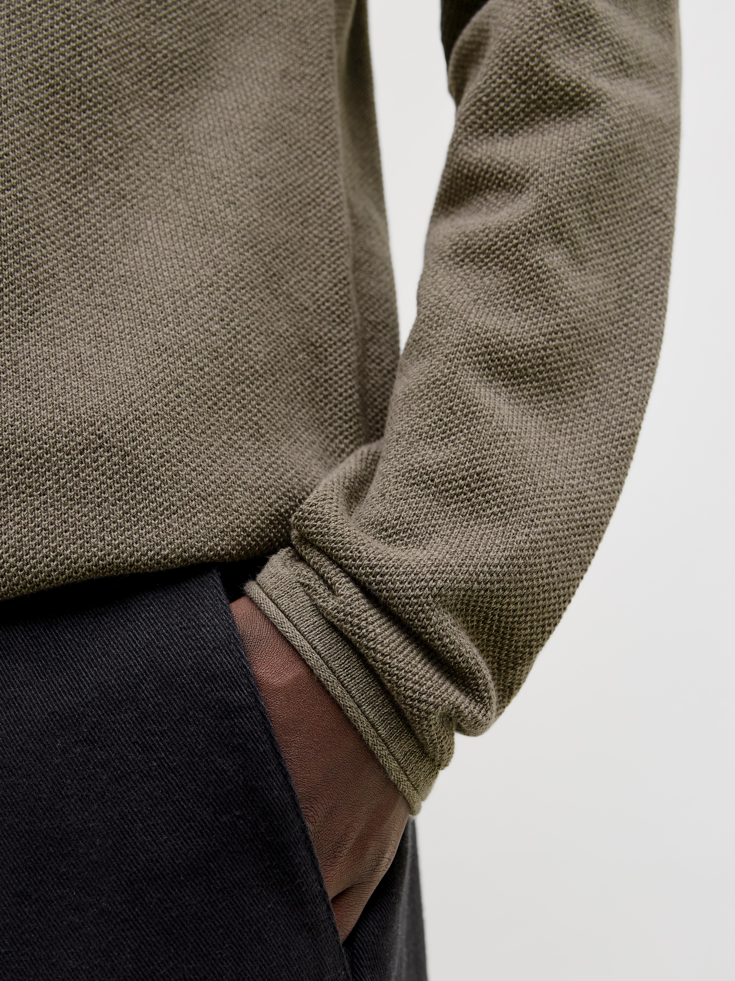 Thumbnail - Jack & Jones Rundhalspullover "JJEHILL KNIT CREW NECK NOOS" mit Strukturstrick