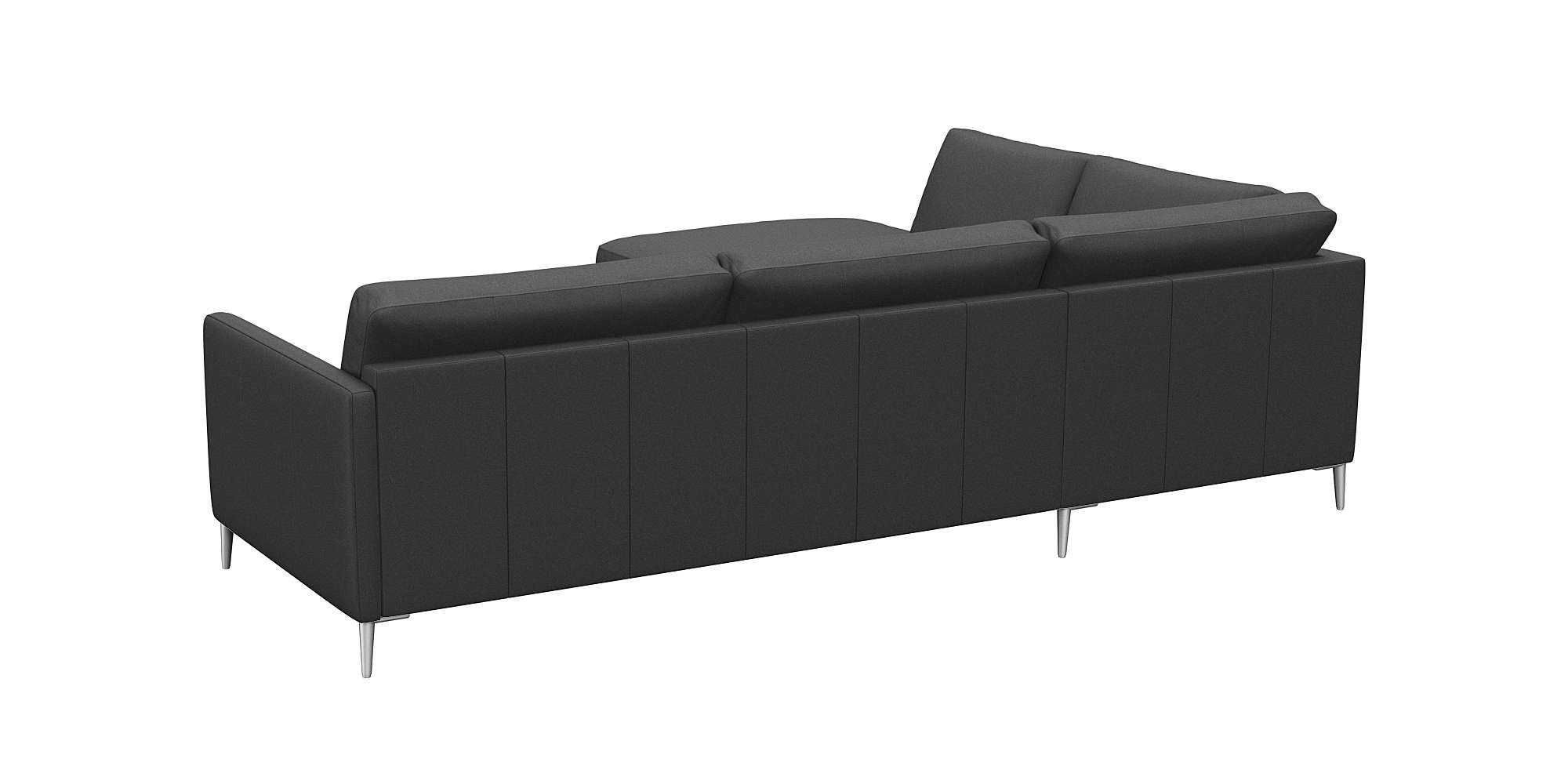 FLEXLUX Ecksofa »Fiore, L-Form«, schmale Armlehnen, Kaltschaum, Füße Alu