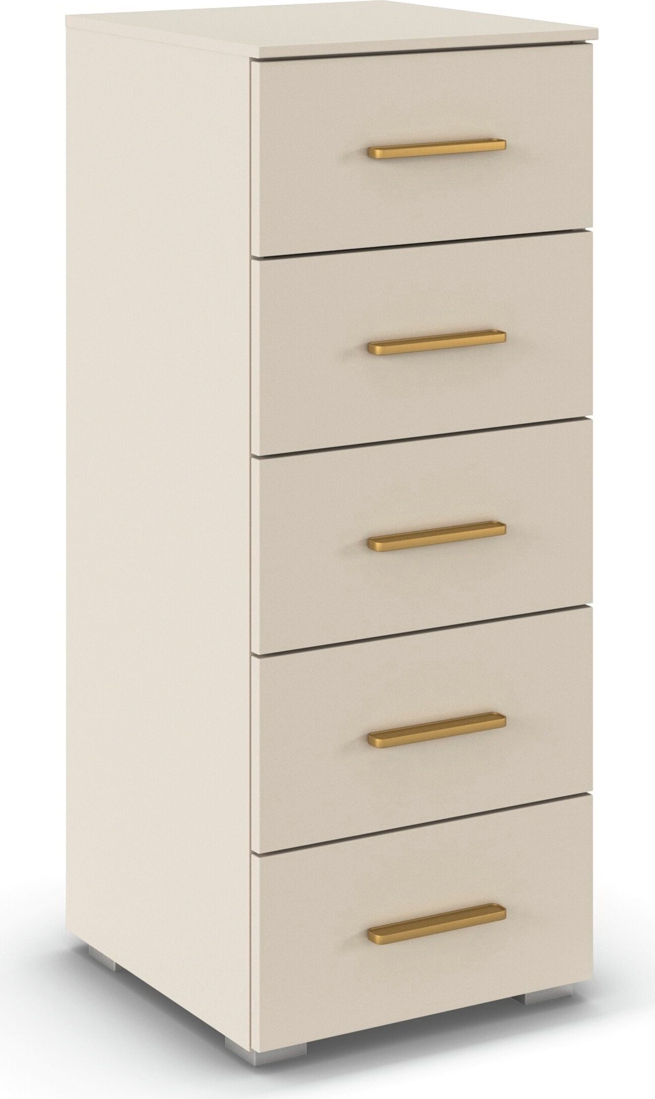 OTTO home Schubkastenkommode »Highboard Sideboard Kommode SCHNELLMONTAGESYSTEM ZELLARA« 5 geräumigen Schubladen, Griffe Gold aus Metall MADE IN GERMANY