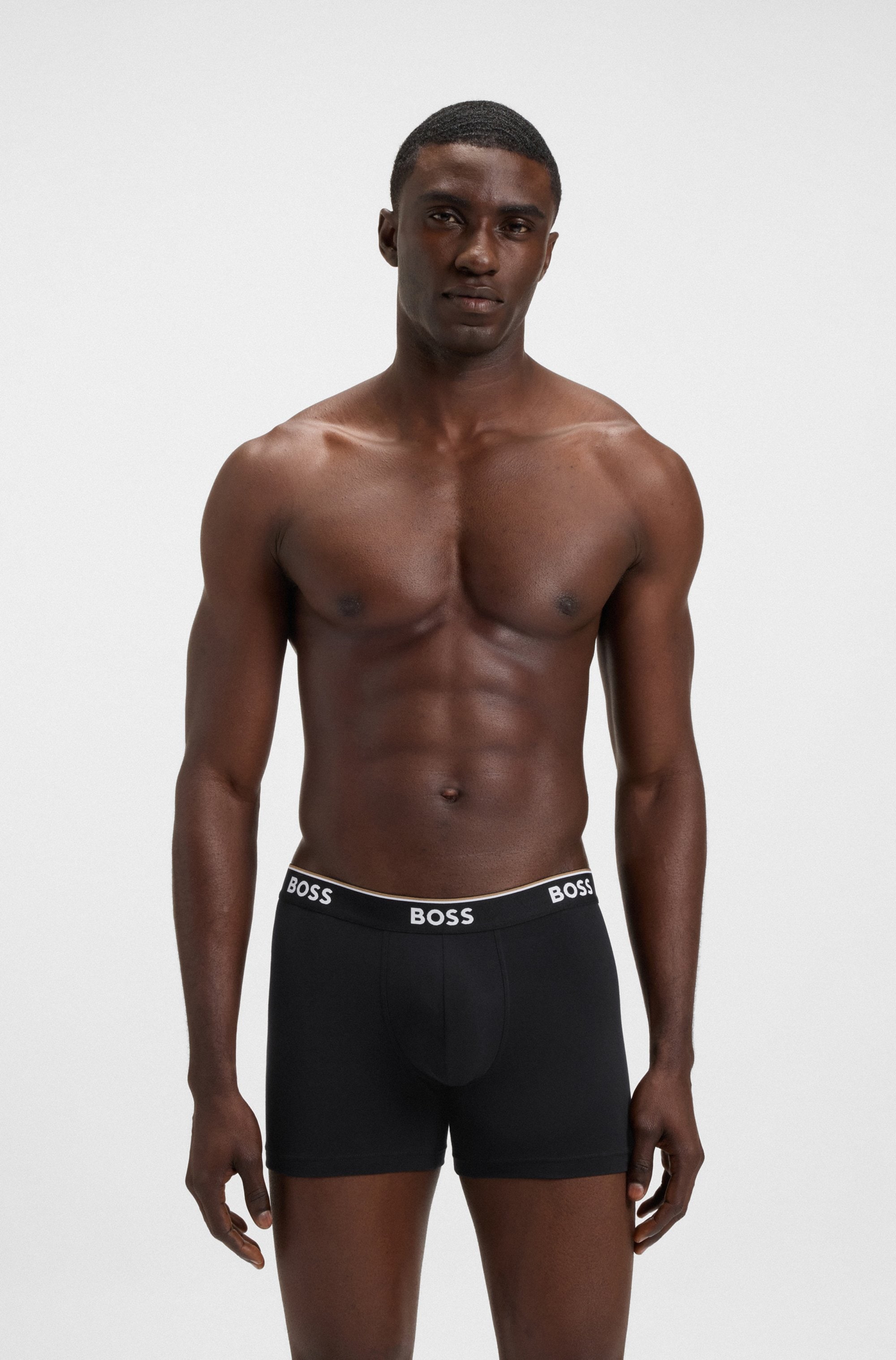 BOSS Langer Boxer »Brief 3 PACK«, mit farblich passendem Webbund