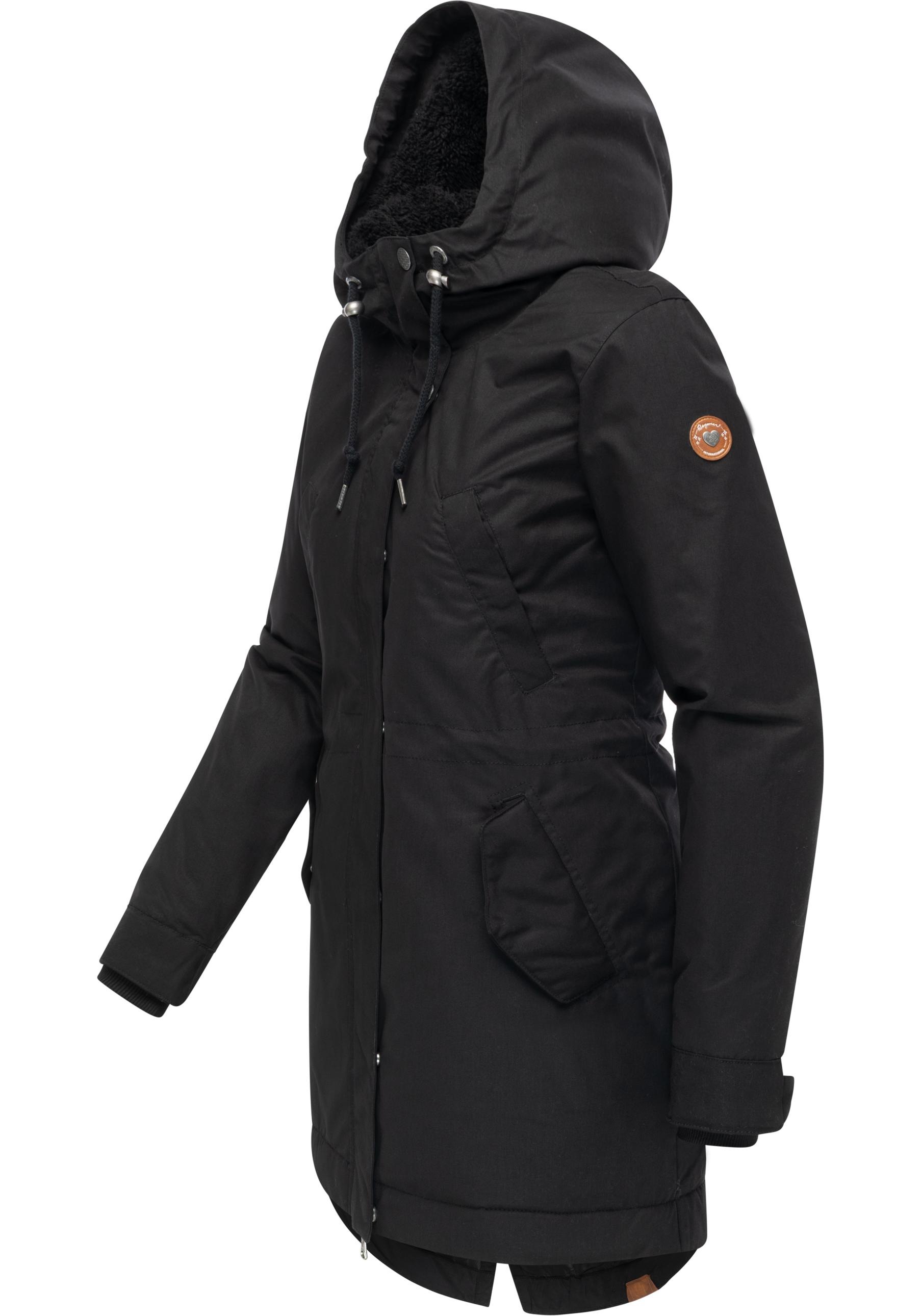 Ragwear Kurzmantel »Cannas YOUMODO«, Kurzer Damen Mantel mit verstellbarer Kapuze