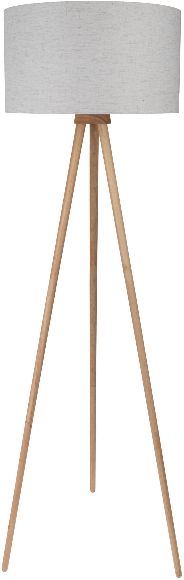 OTTO home Stehlampe »Torell« E27 1 Stk. Schirm mit Leinenbezug, Dreibein Holz, 1x E27 exkl., Zuleitung 300cm