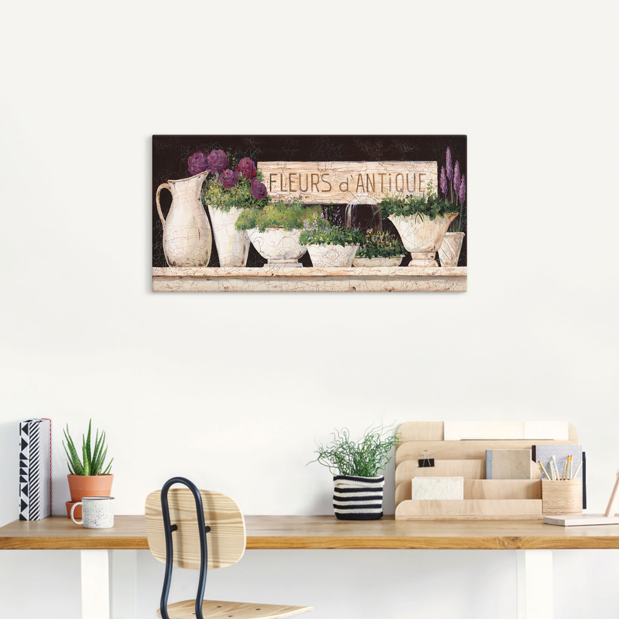 Artland Wandbild »Antike Blumen«, Vasen & Töpfe, (1 St.), als Alubild, Outdoorbild, Leinwandbild, Poster, Wandaufkleber