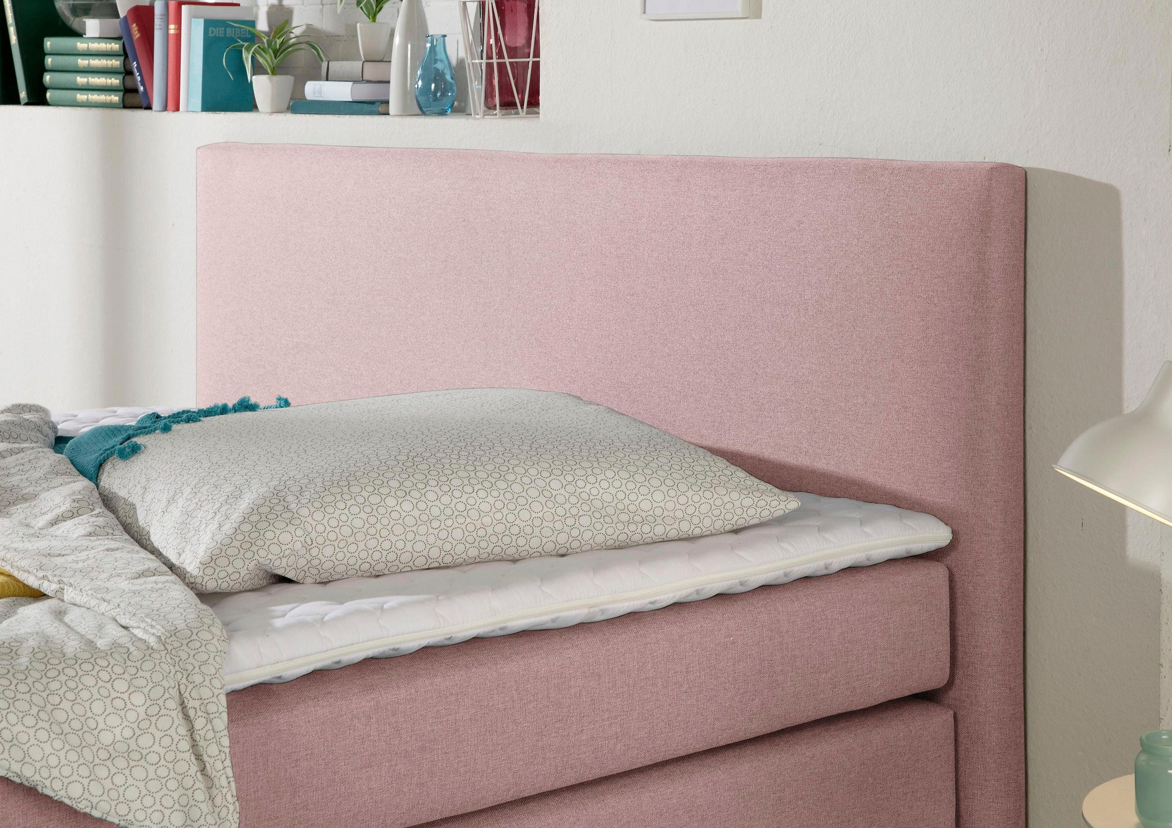 INOSIGN Boxspringbett »Eliana«, inkl. Topper, in 4 Breiten, 3 Matratzenarten und 2 Härtegraden