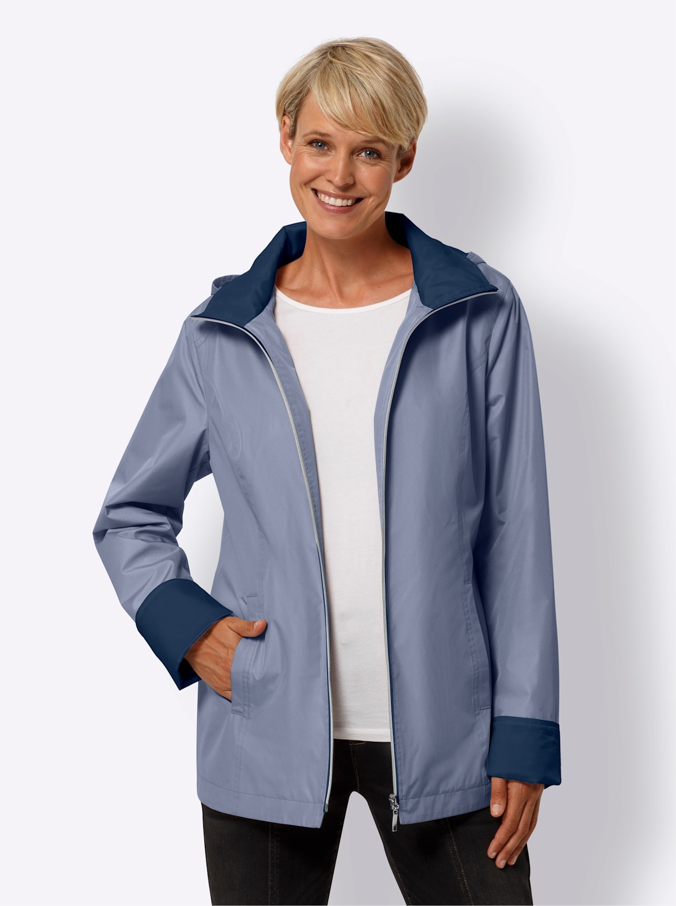 Classic Basics Langjacke, mit Kapuze