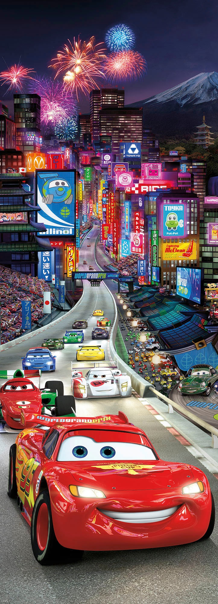 Komar Fototapete »Fototapete - Cars Tokio - Größe 73 x 202 cm«, bedruckt
