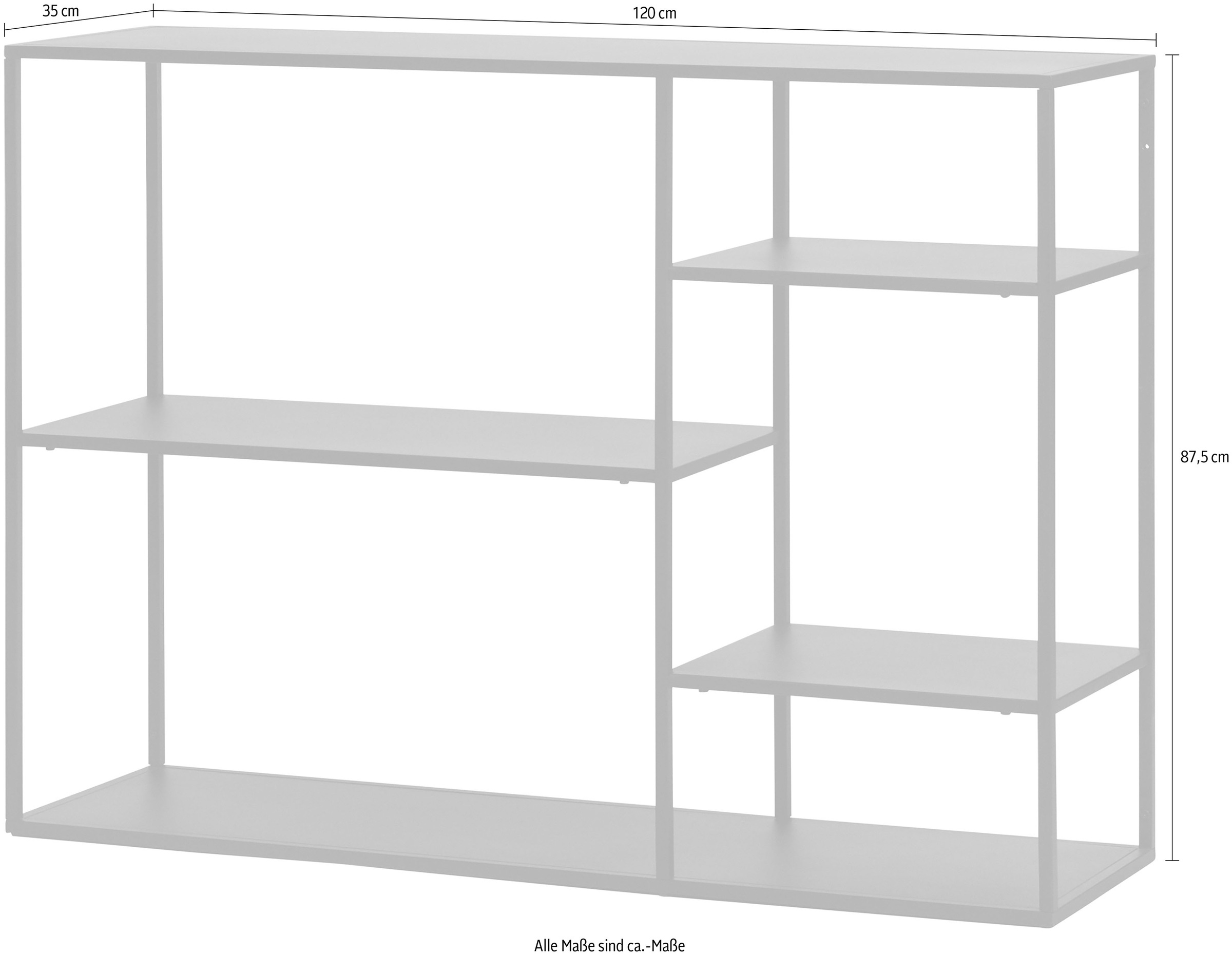WOOOD Regal »June«, viele Ablagemöglichkeiten, aus Metall, Breite 120 cm