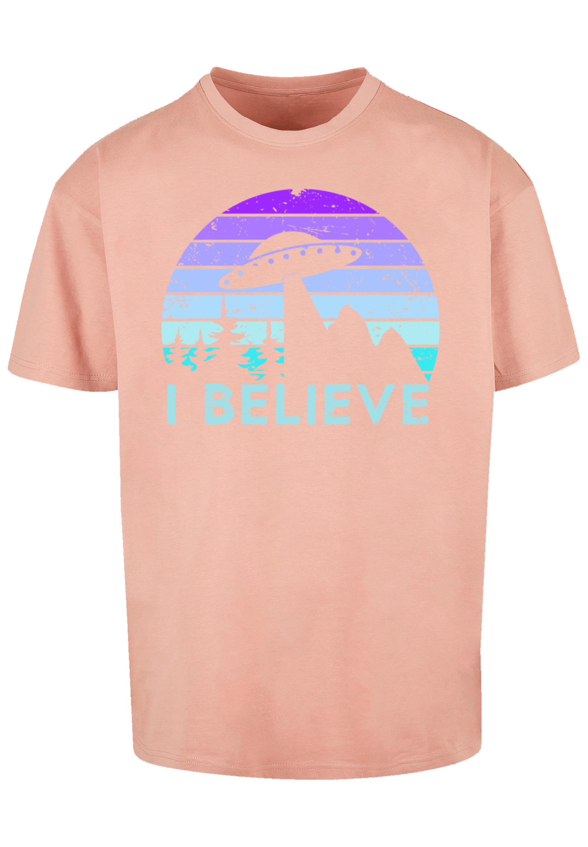 F4NT4STIC T-Shirt »I BELIEVE UFO Alien Raumschiff Retro«, Premium Qualität