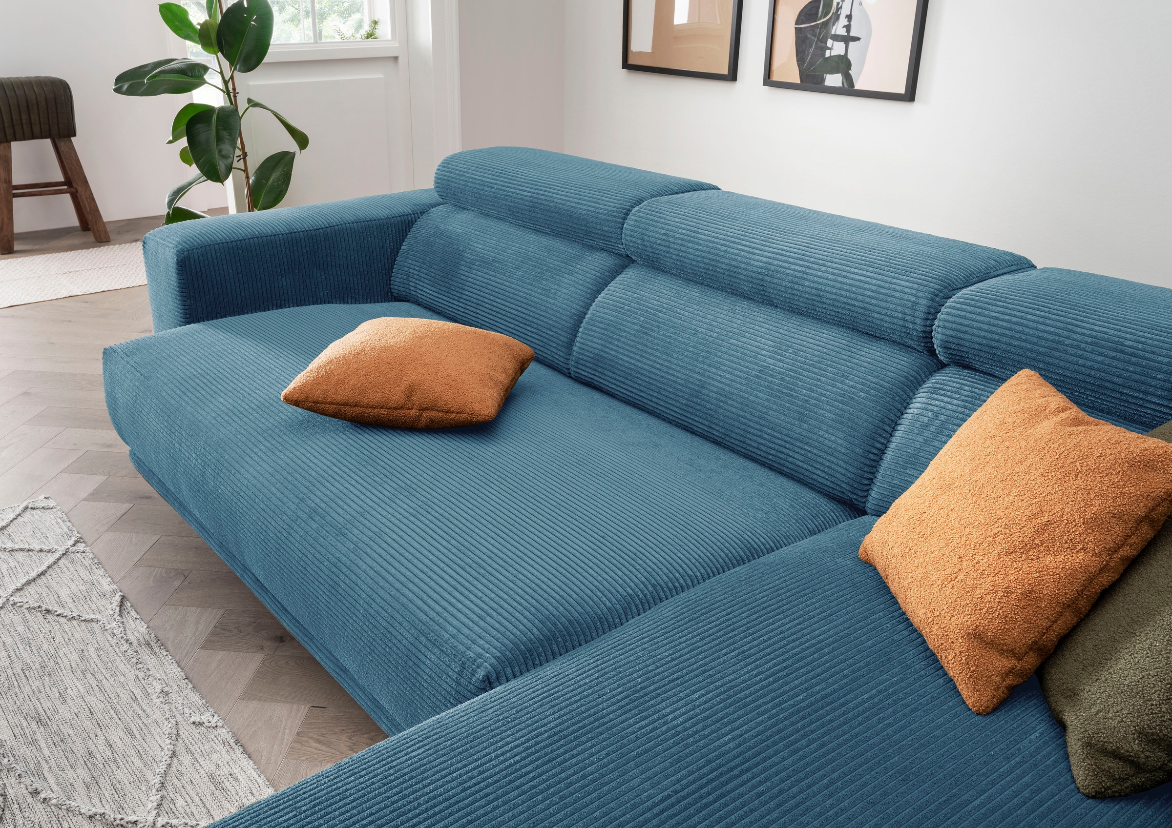 alina Ecksofa »Hikari«, wahlweise mit Sitzvorzug, in modernem Cordstoff, Breite 276 cm