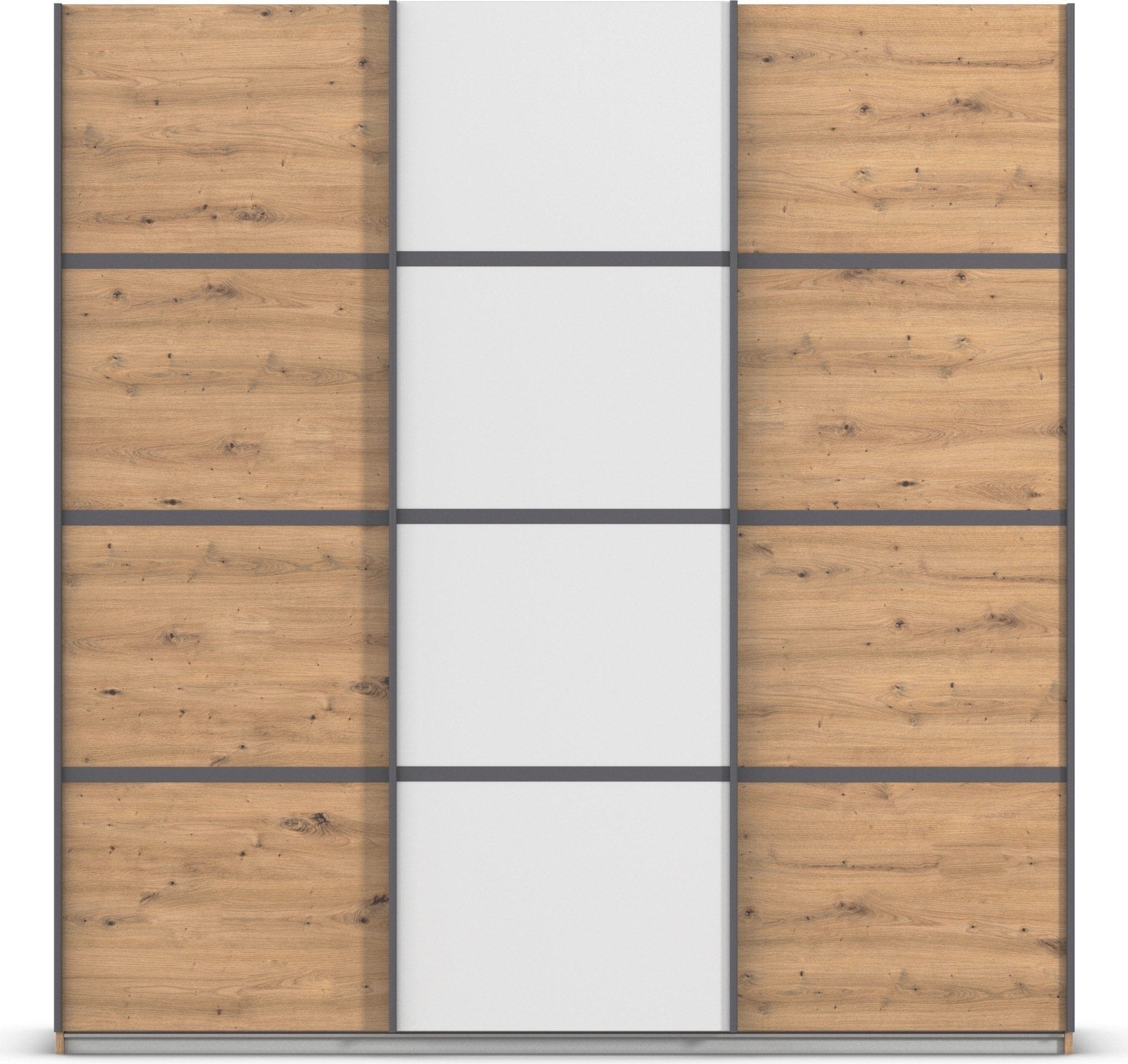 rauch Kleiderschrank »Schwebetürenschrank Garderobe Schrank TOP ANGEBOT Avola«, (in 3 verschiedenen Ausstattungen BASIC/CLASSIC/PREMIUM), mit eleganten Zierleisten in Chrom, Schwarz oder Weiß MADE IN GERMANY
