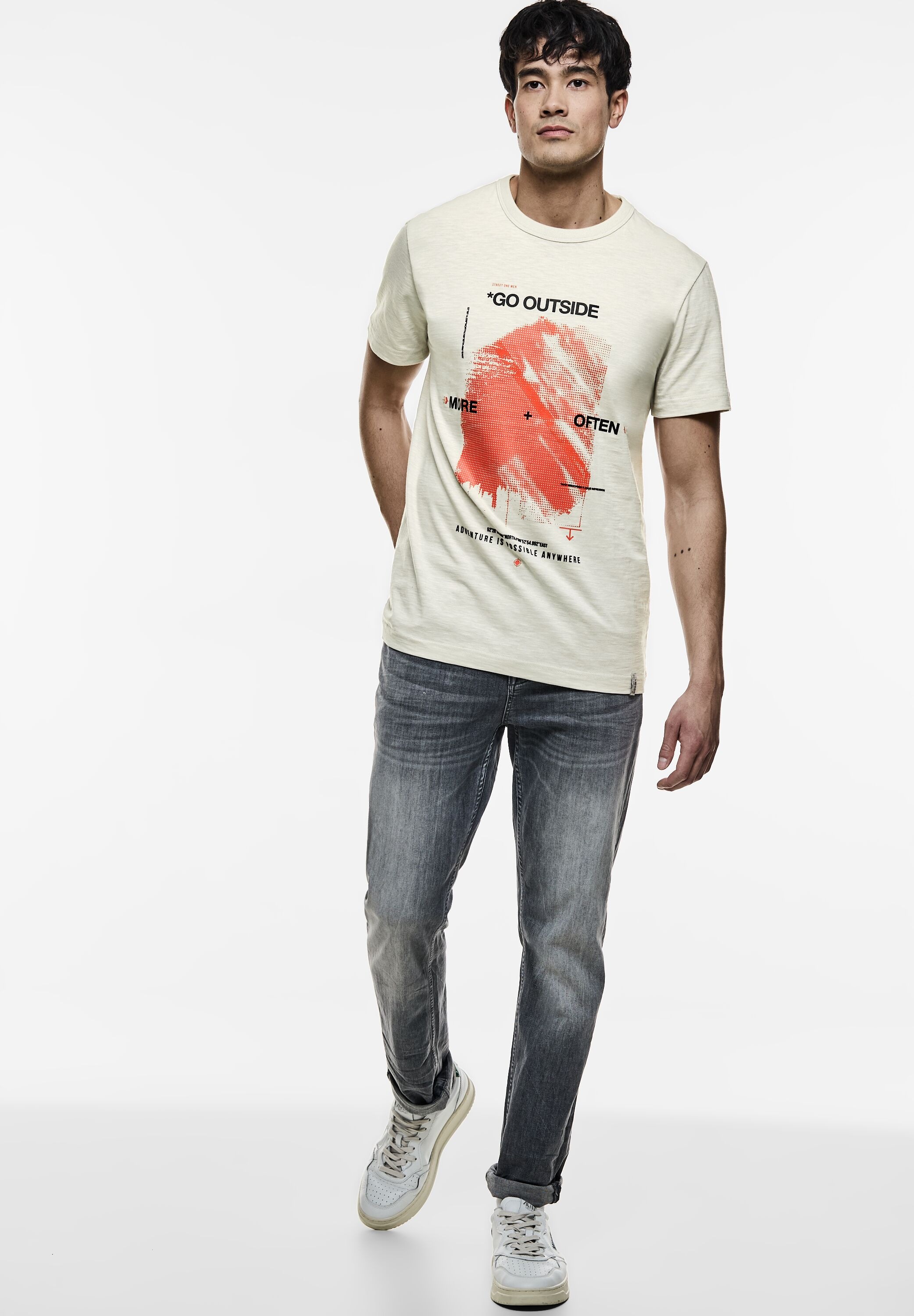 STREET ONE MEN T-Shirt, aus reiner Baumwolle