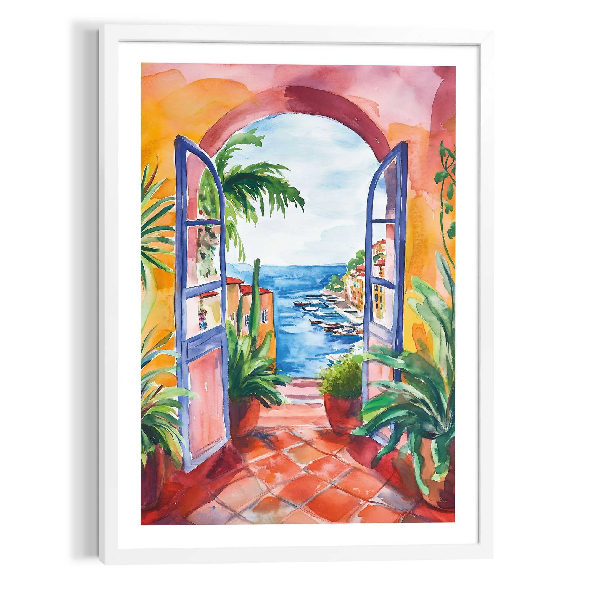 Reinders Poster "Sommerbalkon", Wohnzimmer - Mehrfarbig - MDF - Landschafte günstig online kaufen