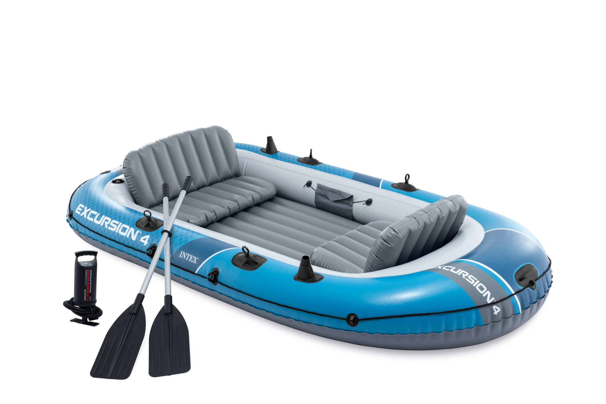 INTEX Schlauchboot "Excursion 4 Boot-Set für 4 Personen", B:165cm H:43cm L:315cmblau, Kleinboote
