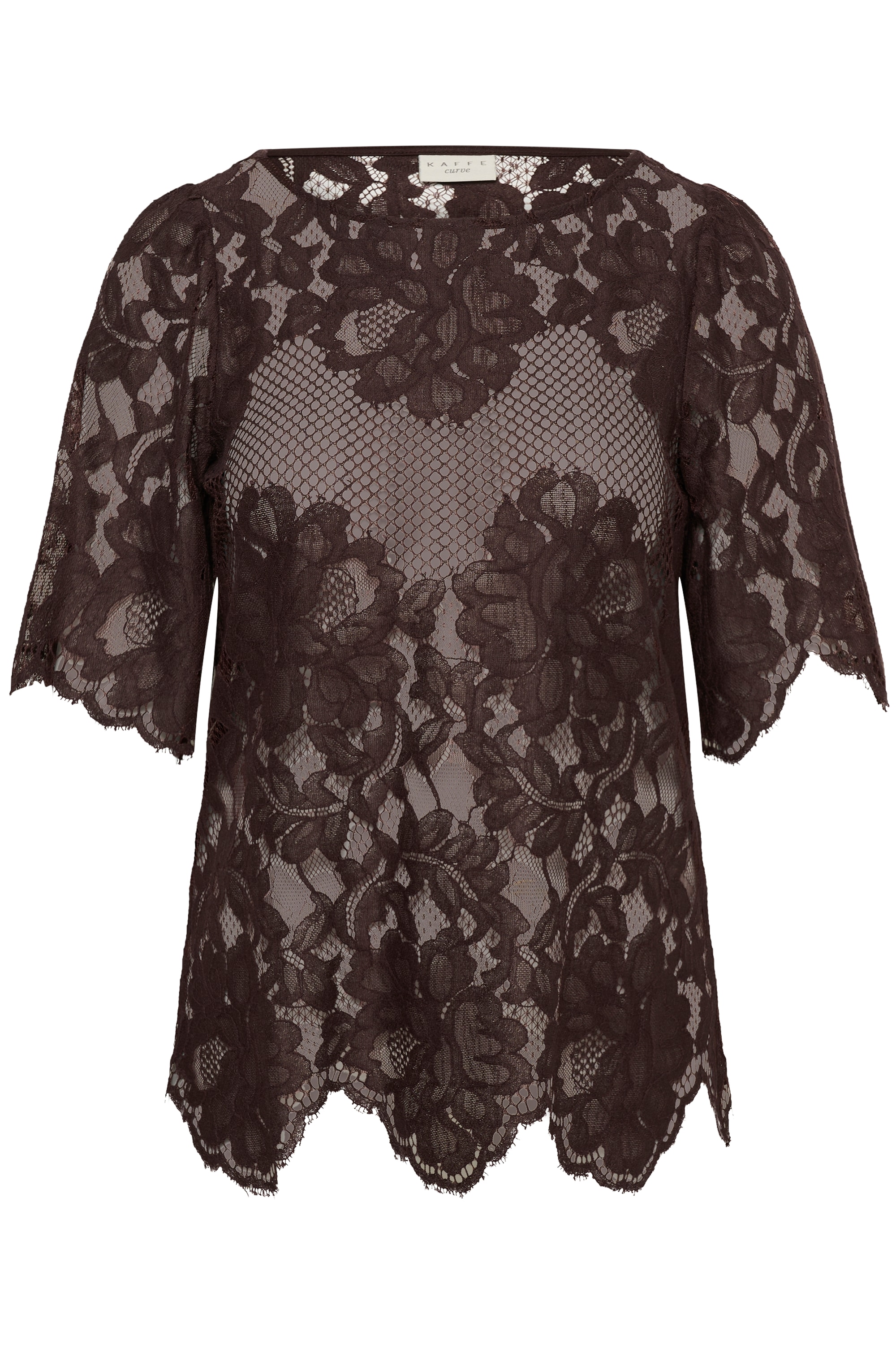 KAFFE Curve Kurzarmbluse "Damen Bluse kurzarm KCcarley"