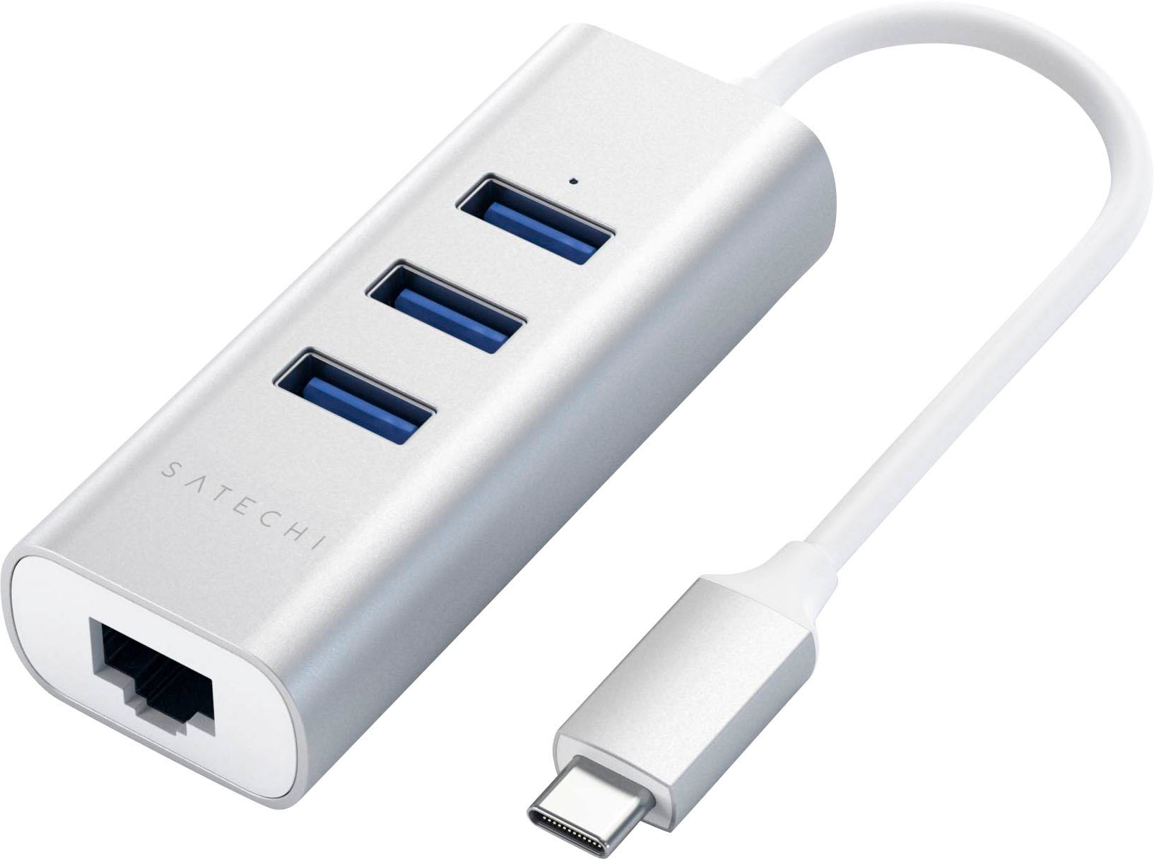 Satechi USB-Adapter »Type-C 2-in-1 3 Port USB 3.0 Hub & Ethernet«, USB 3.0 Typ A-RJ-45 (Ethernet) zu USB Typ C