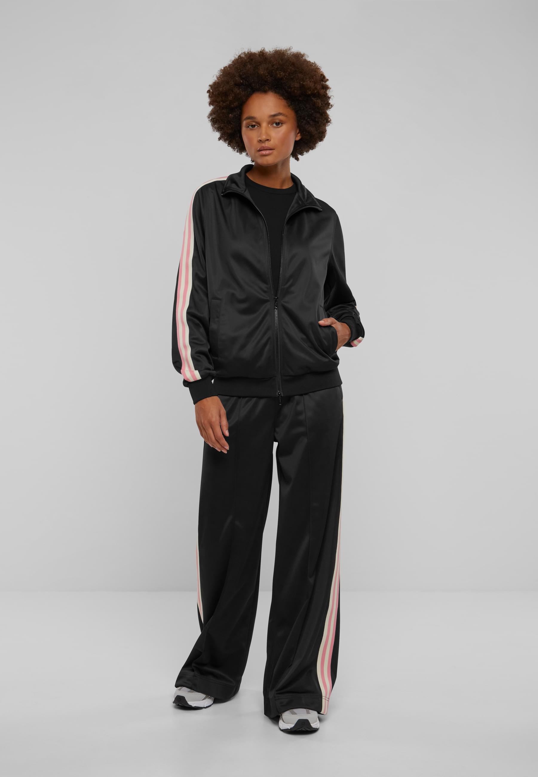 URBAN CLASSICS Trainingsjacke »Urban Classics Damen Ladies Retro Track Jacket«, (1 St.), ohne Kapuze