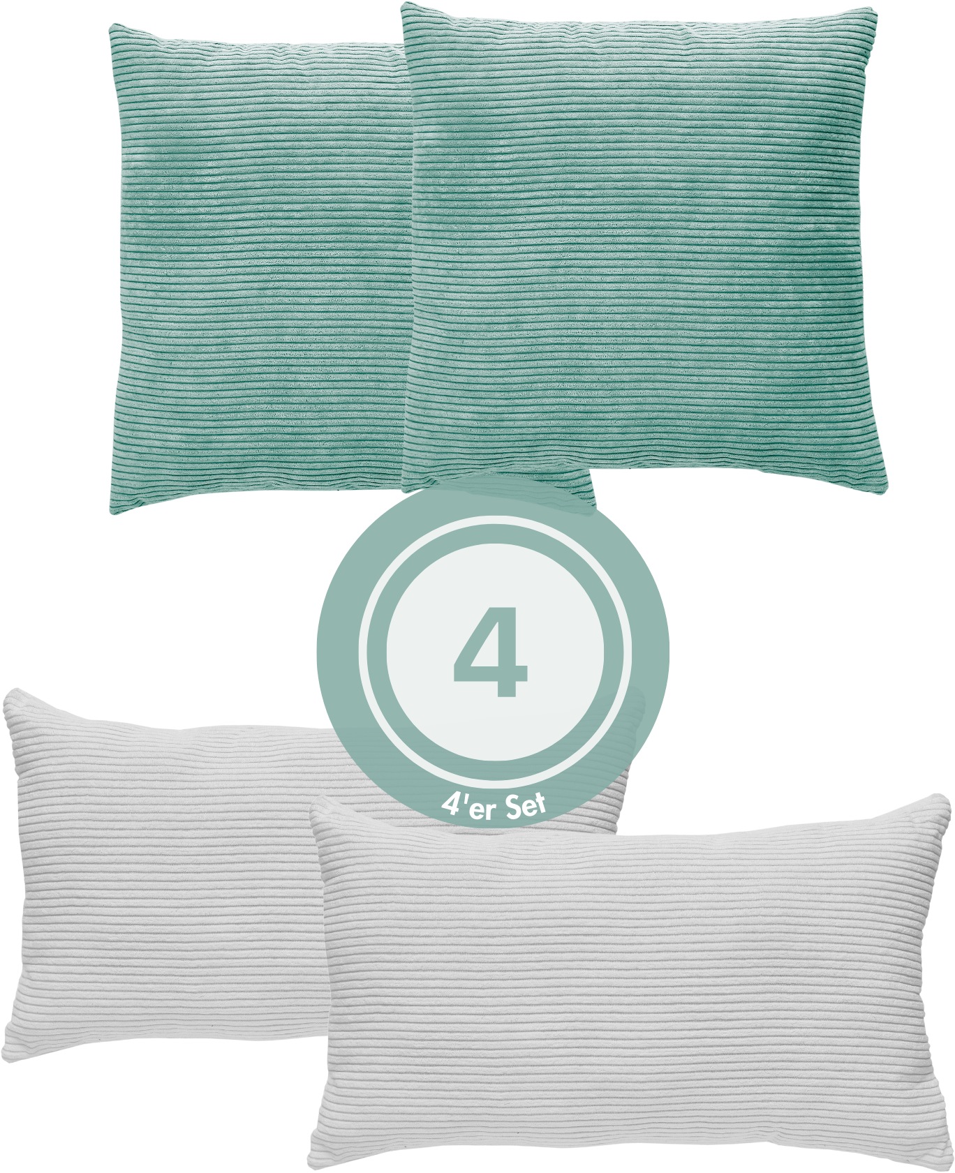 Andiamo Dekokissen "Cord Kissen Emy, 4er Set, Kissenhülle mit Füllung" Sofa günstig online kaufen