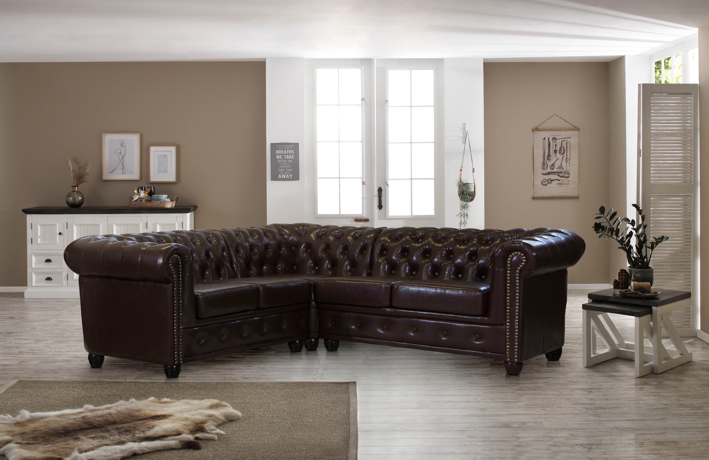 Home affaire Chesterfield-Sofa "Rysum L-Form", Chesterfield-Optik, gleichsc günstig online kaufen